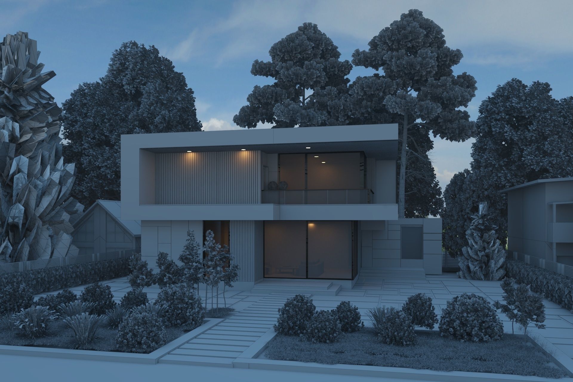 Modern Villa 3D scene 3D model_5