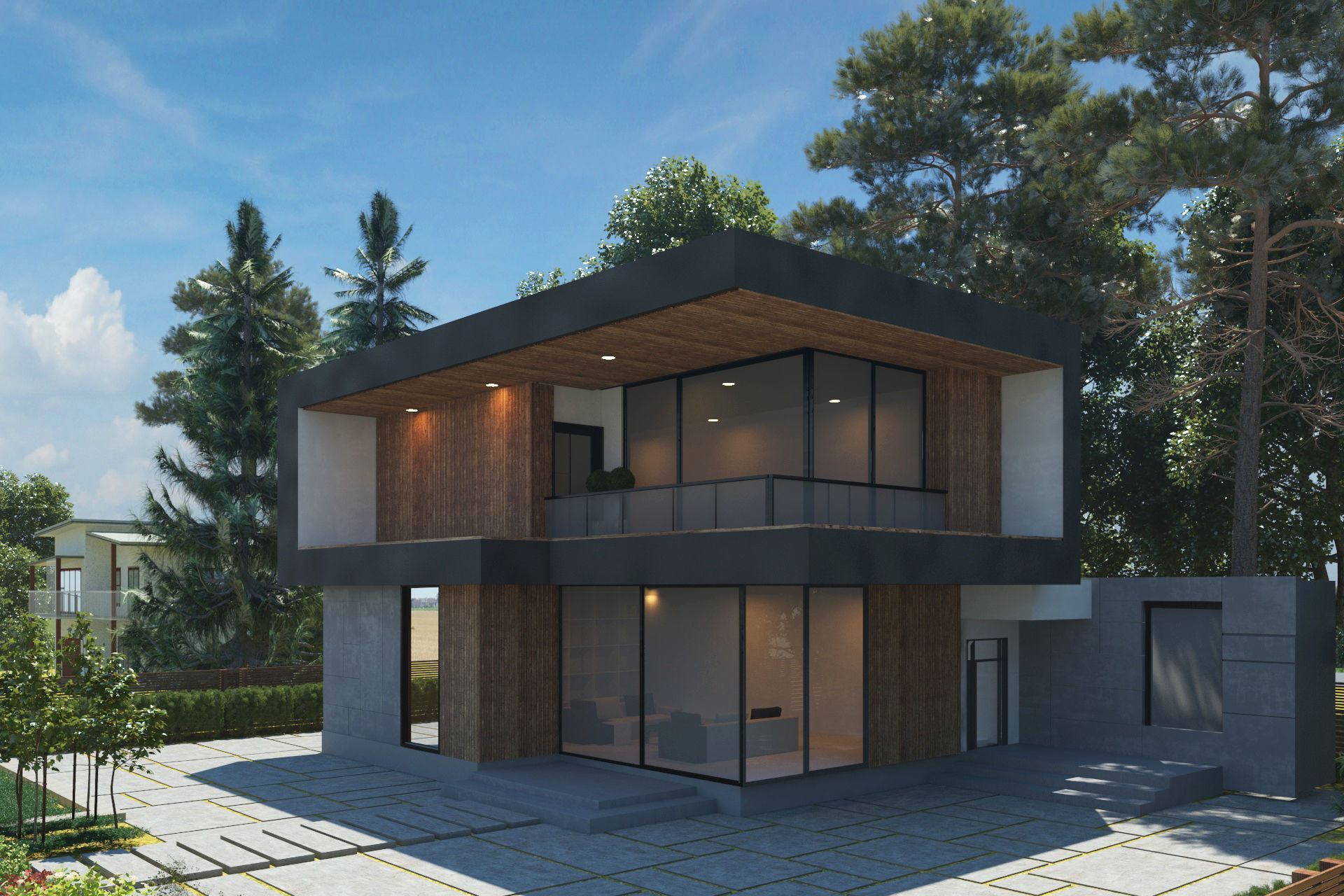 Modern Villa 3D scene 3D model_2