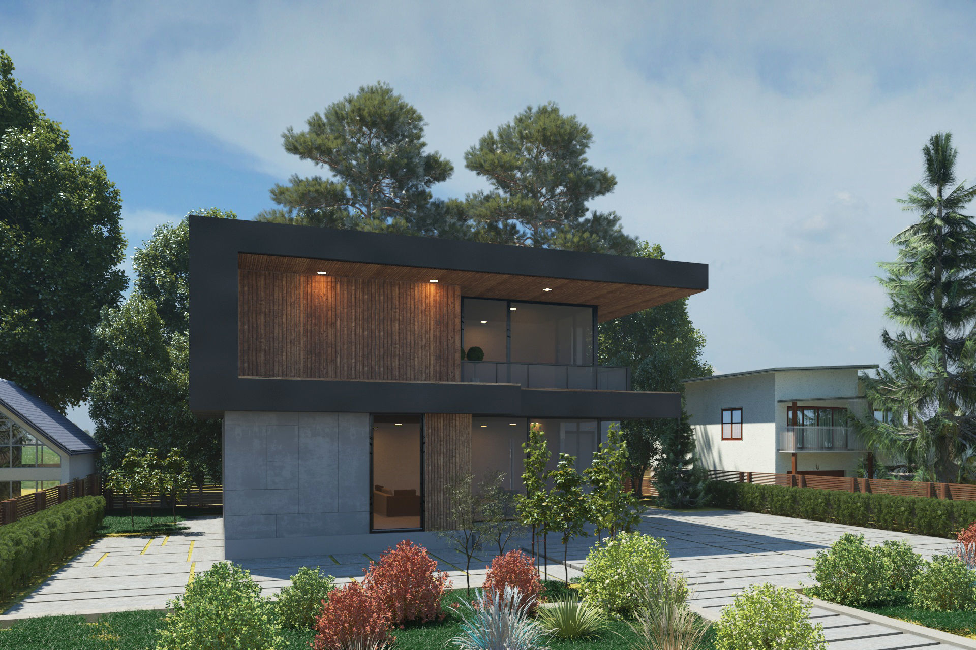 Modern Villa 3D scene 3D model_3