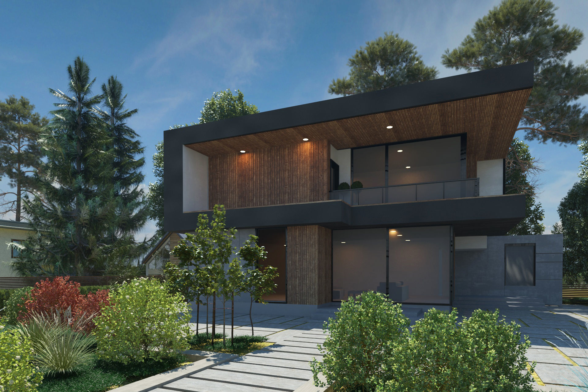 Modern Villa 3D scene 3D model_1