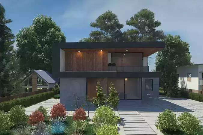 Modern Villa 3D scene 3D model Modern Villa 3D scene 3D model