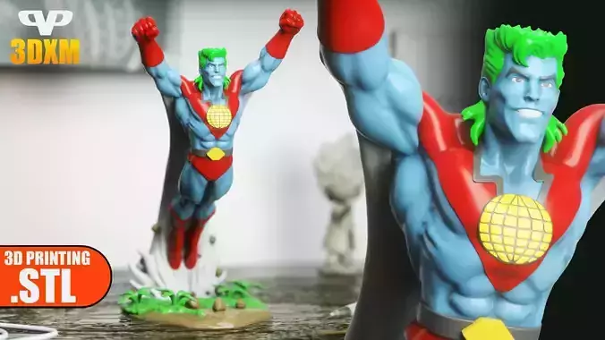 Captain Planet STL for 3D Printing 3DXM ChibiSTL