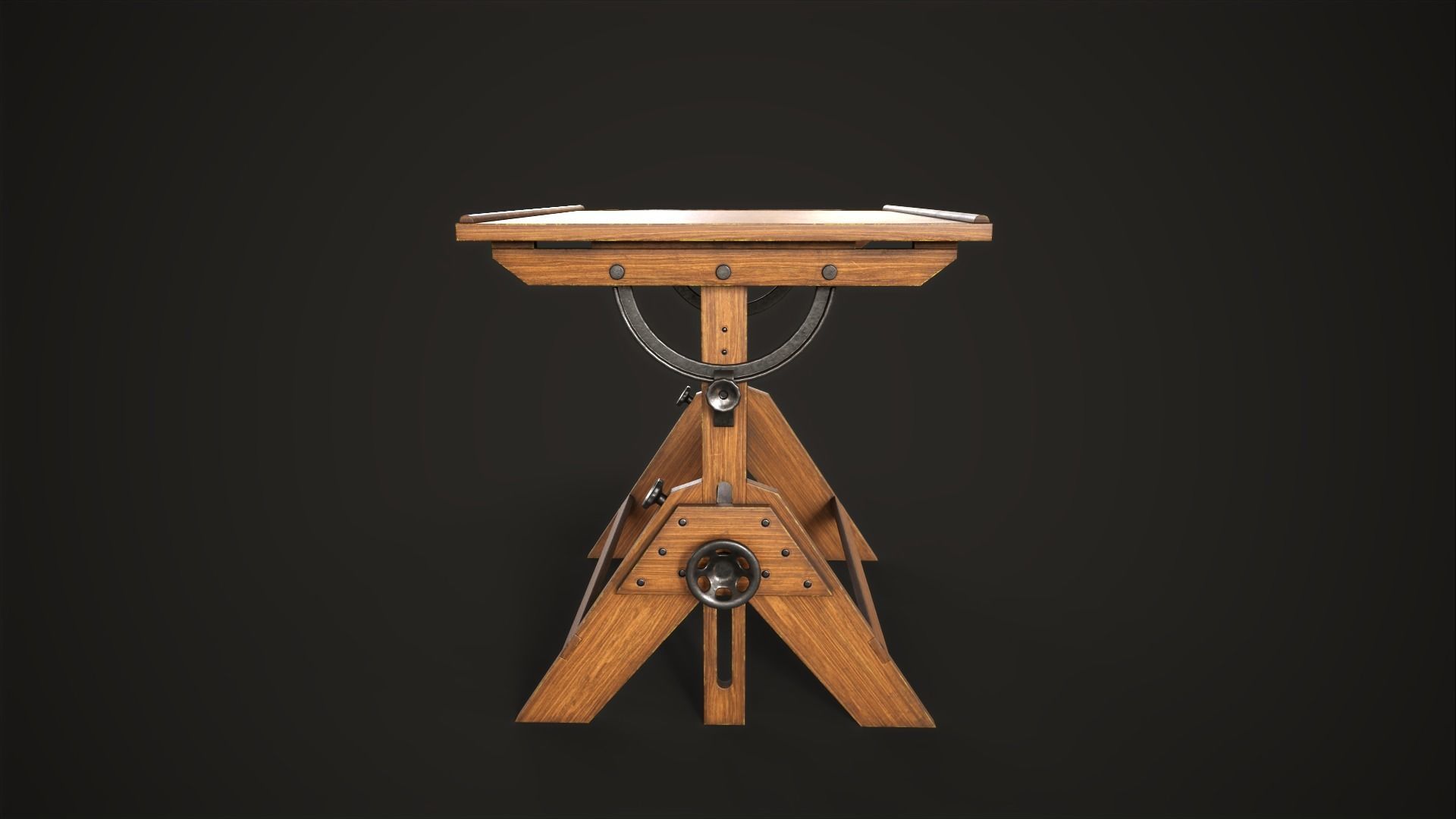Artist drafting table Low-poly 3D model_6