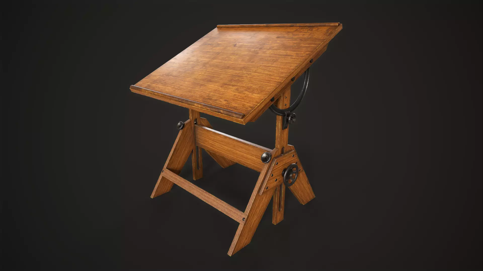 Artist drafting table Low-poly 3D model_0