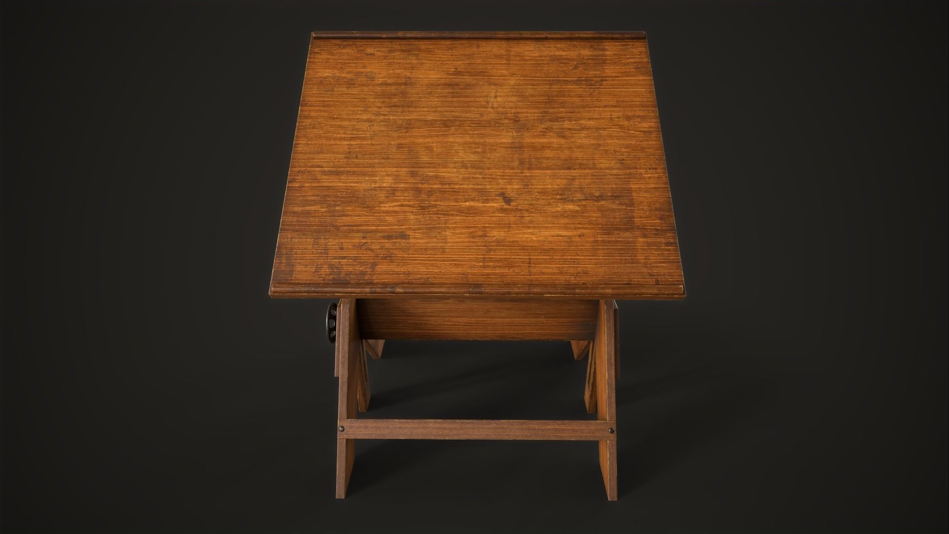 Artist drafting table Low-poly 3D model_8