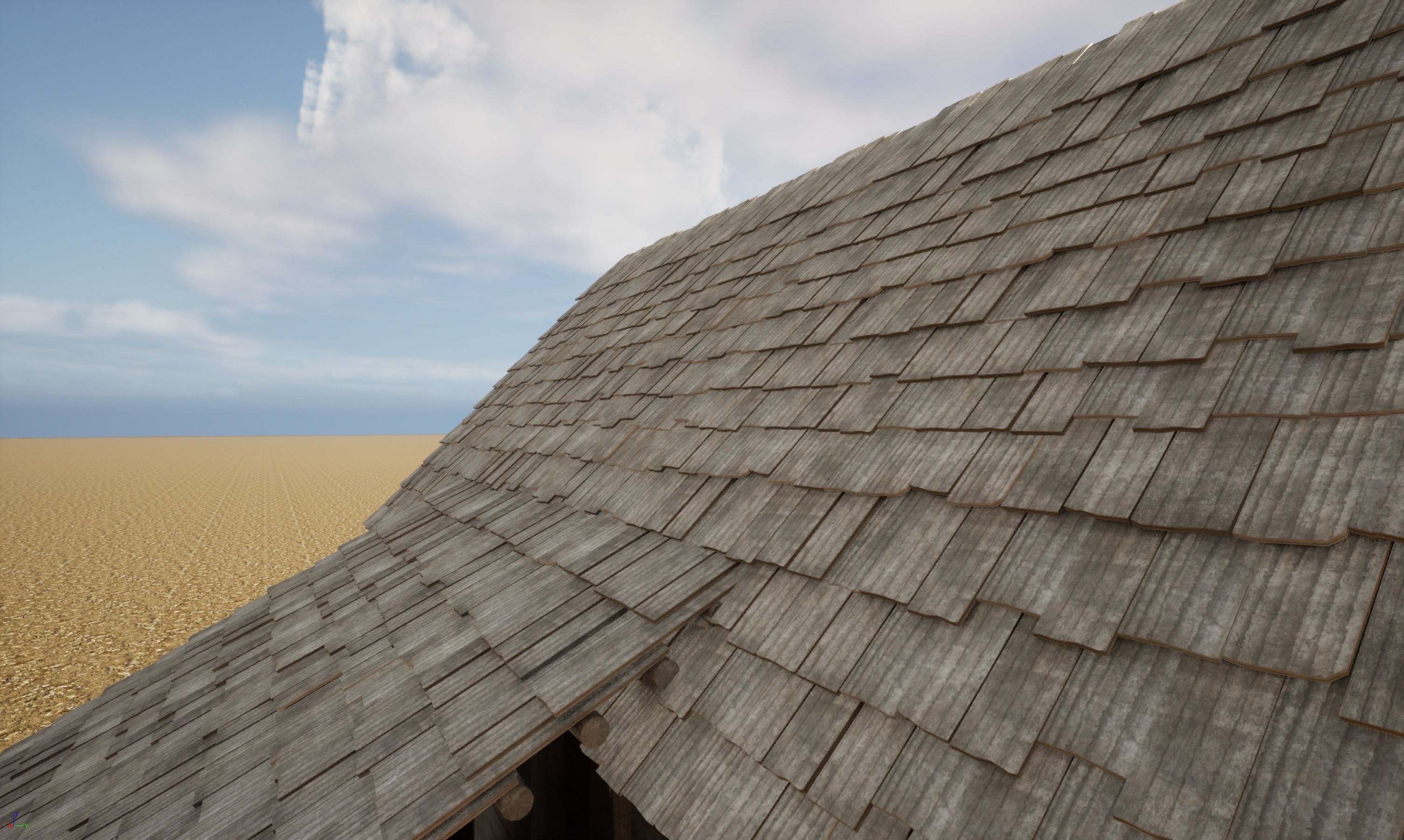 Enterable small early medieval watermill Low-poly 3D model_36