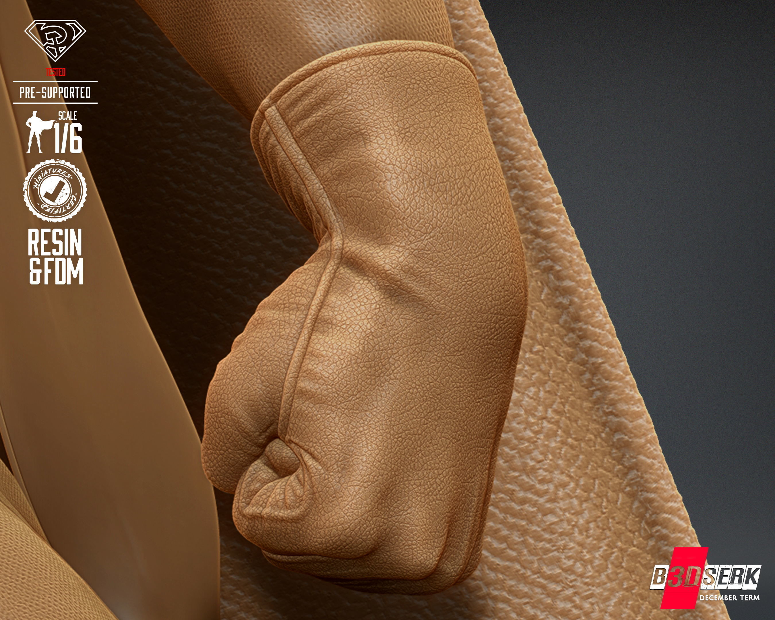 B3DSERK Superman Red Son Sculpture Tested for 3D printing 3D print model_61