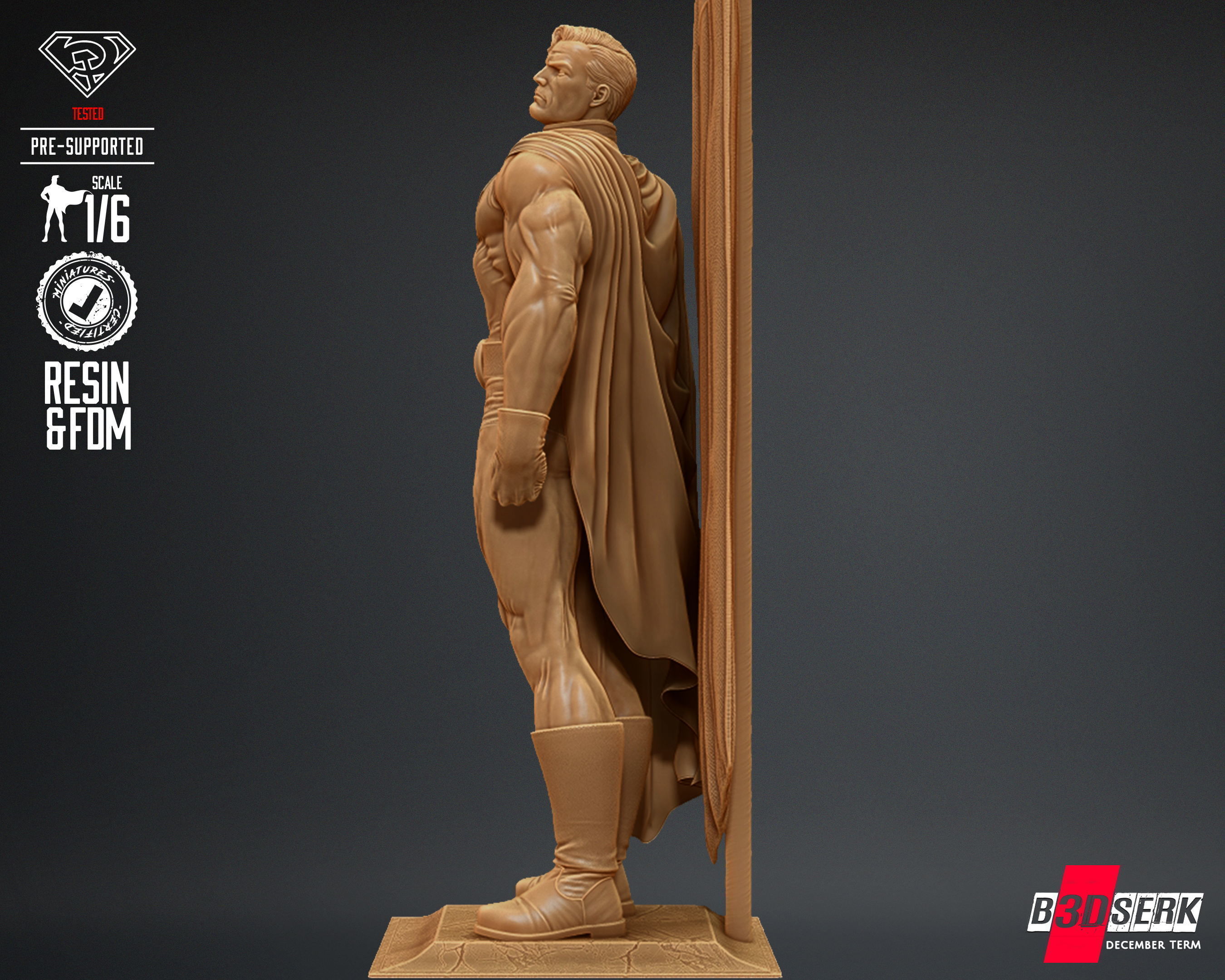 B3DSERK Superman Red Son Sculpture Tested for 3D printing 3D print model_26