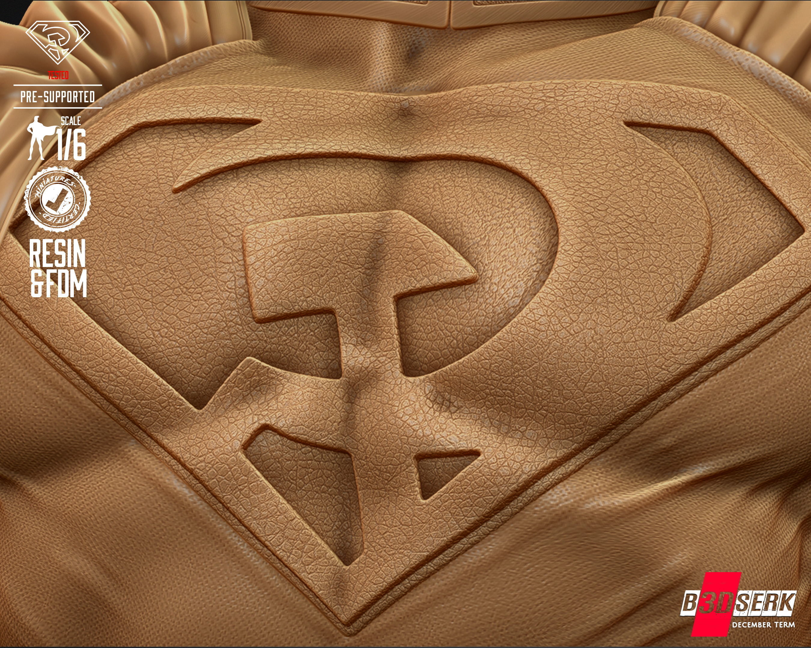 B3DSERK Superman Red Son Sculpture Tested for 3D printing 3D print model_70