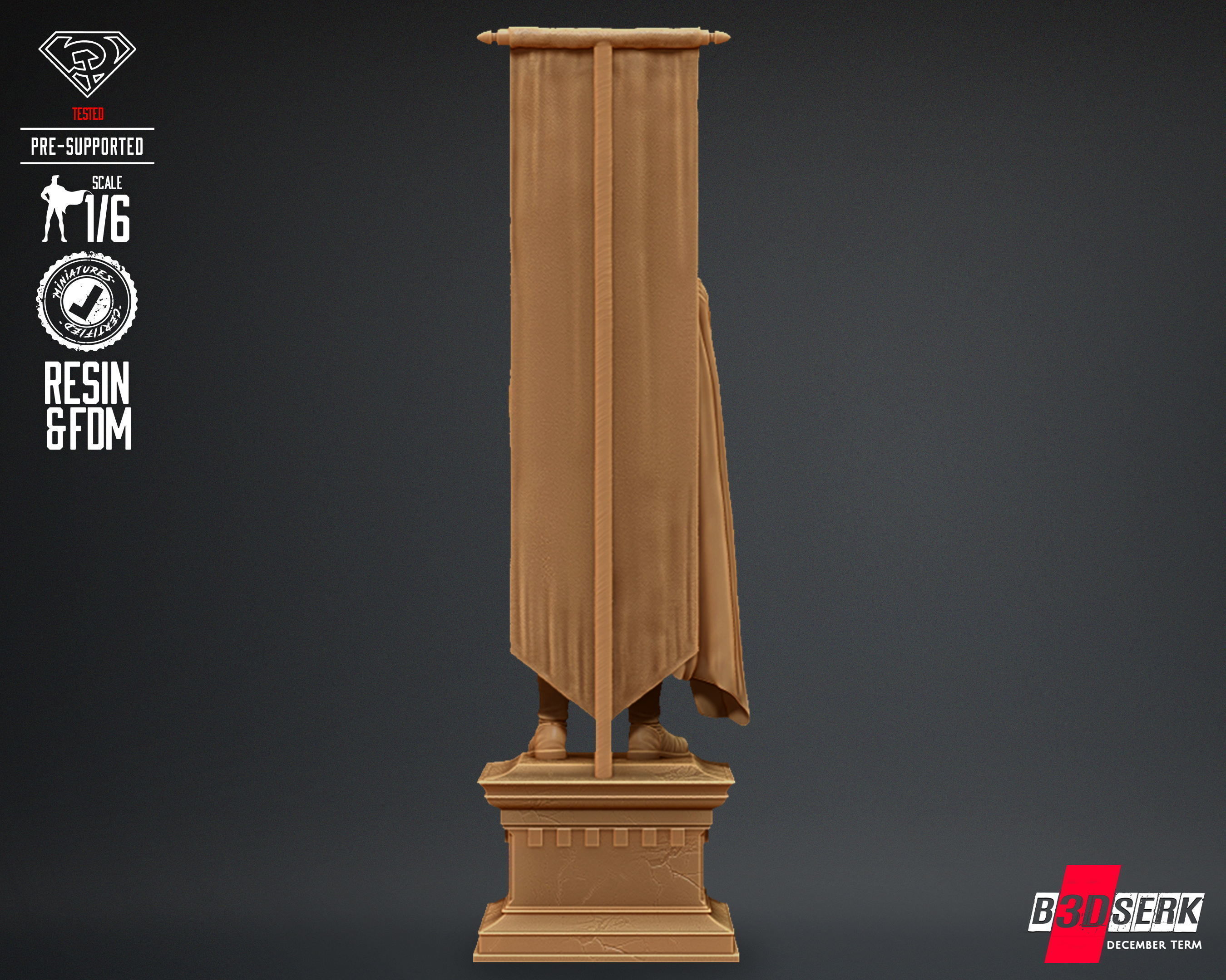 B3DSERK Superman Red Son Sculpture Tested for 3D printing 3D print model_14