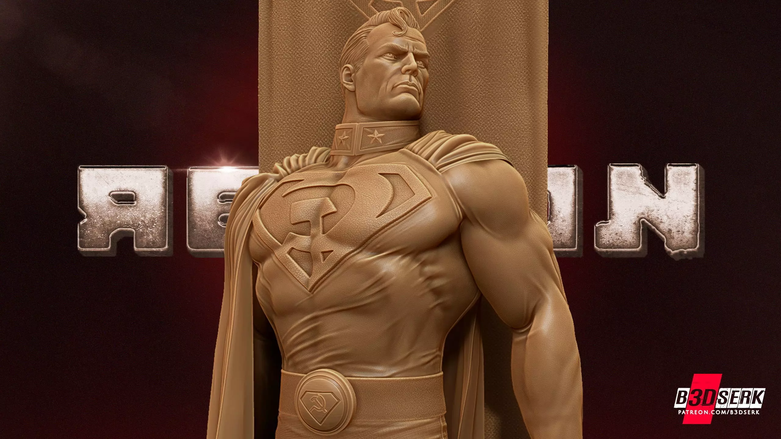 B3DSERK Superman Red Son Sculpture Tested for 3D printing 3D print model_0