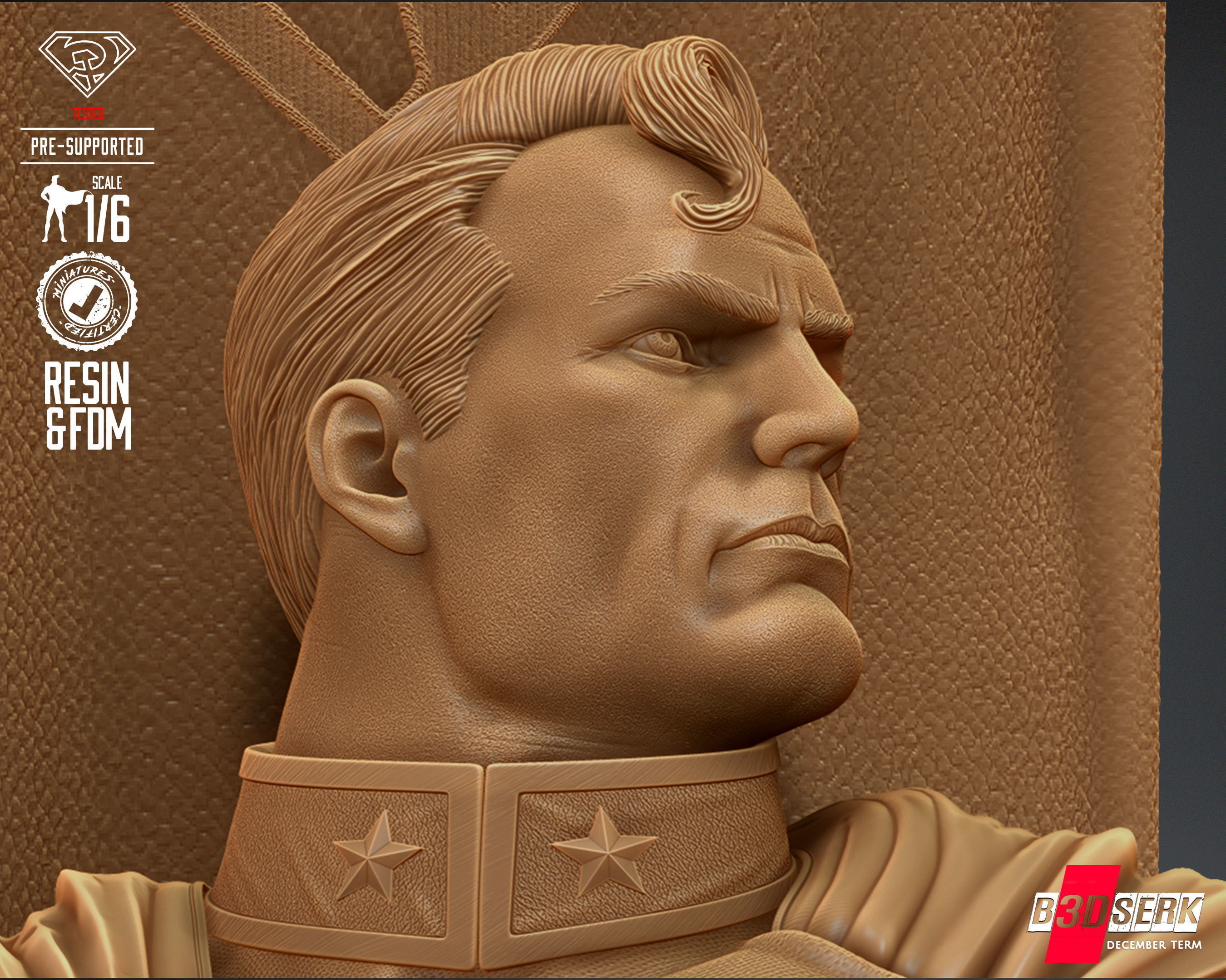 B3DSERK Superman Red Son Sculpture Tested for 3D printing 3D print model_78