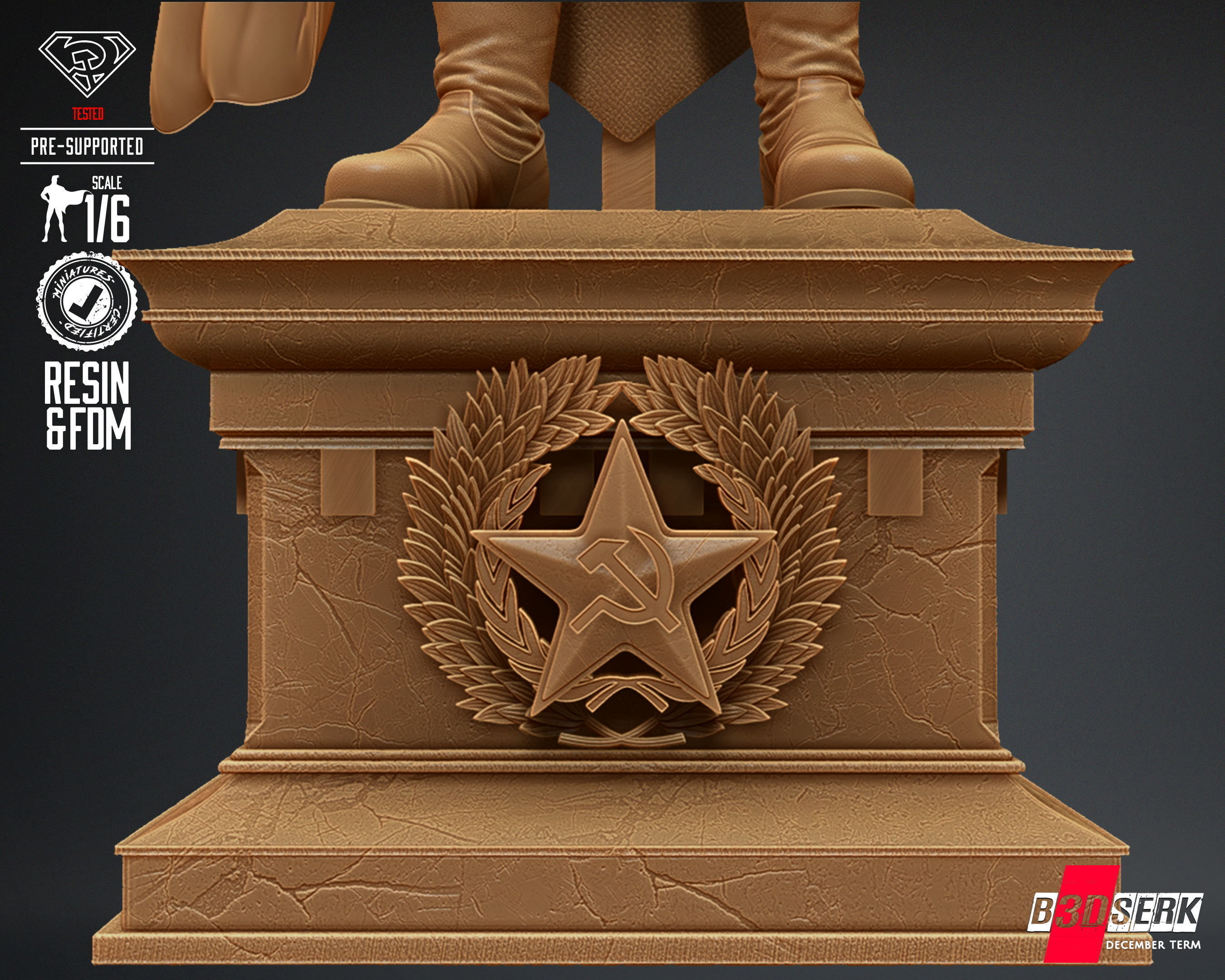 B3DSERK Superman Red Son Sculpture Tested for 3D printing 3D print model_50