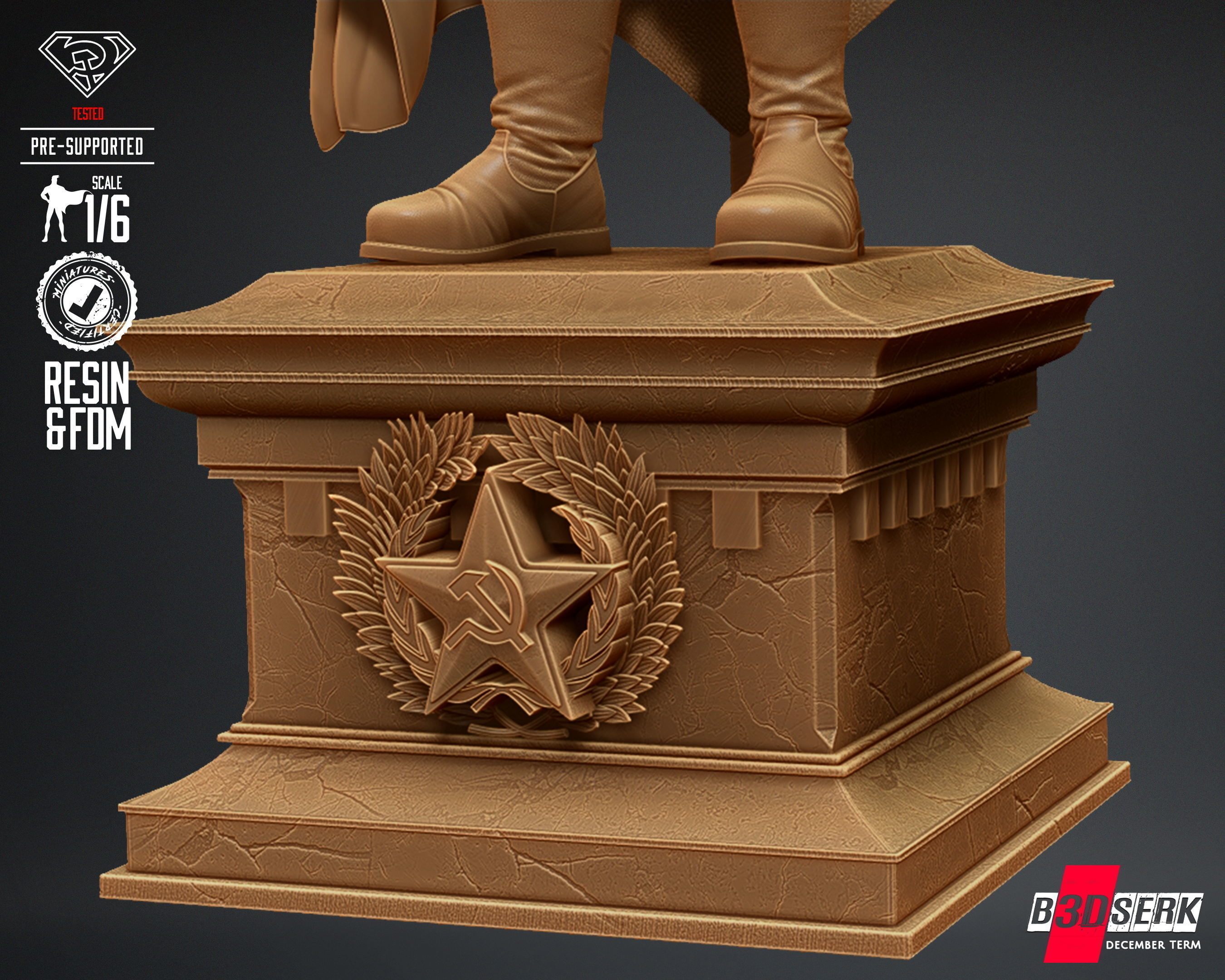 B3DSERK Superman Red Son Sculpture Tested for 3D printing 3D print model_52