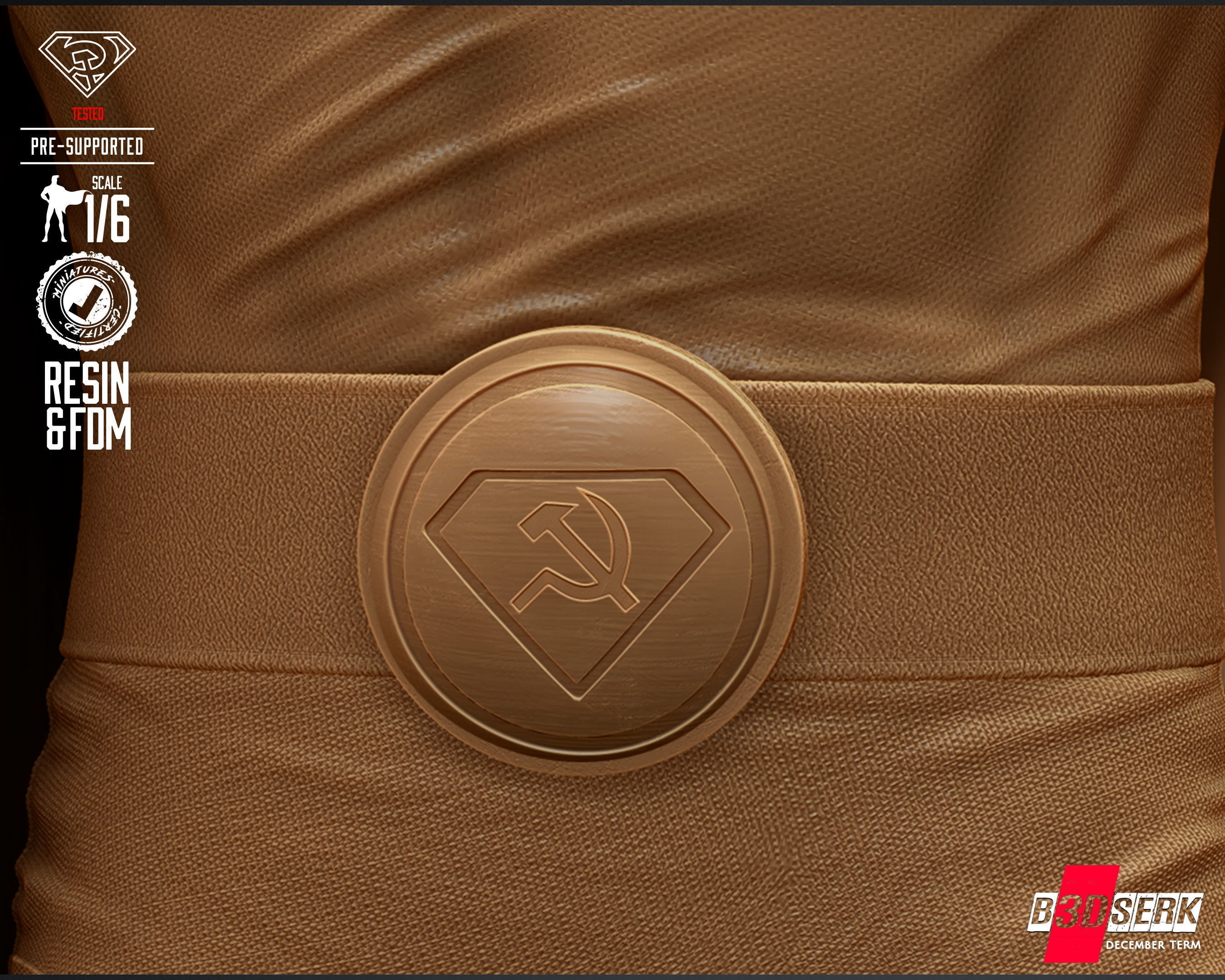 B3DSERK Superman Red Son Sculpture Tested for 3D printing 3D print model_65