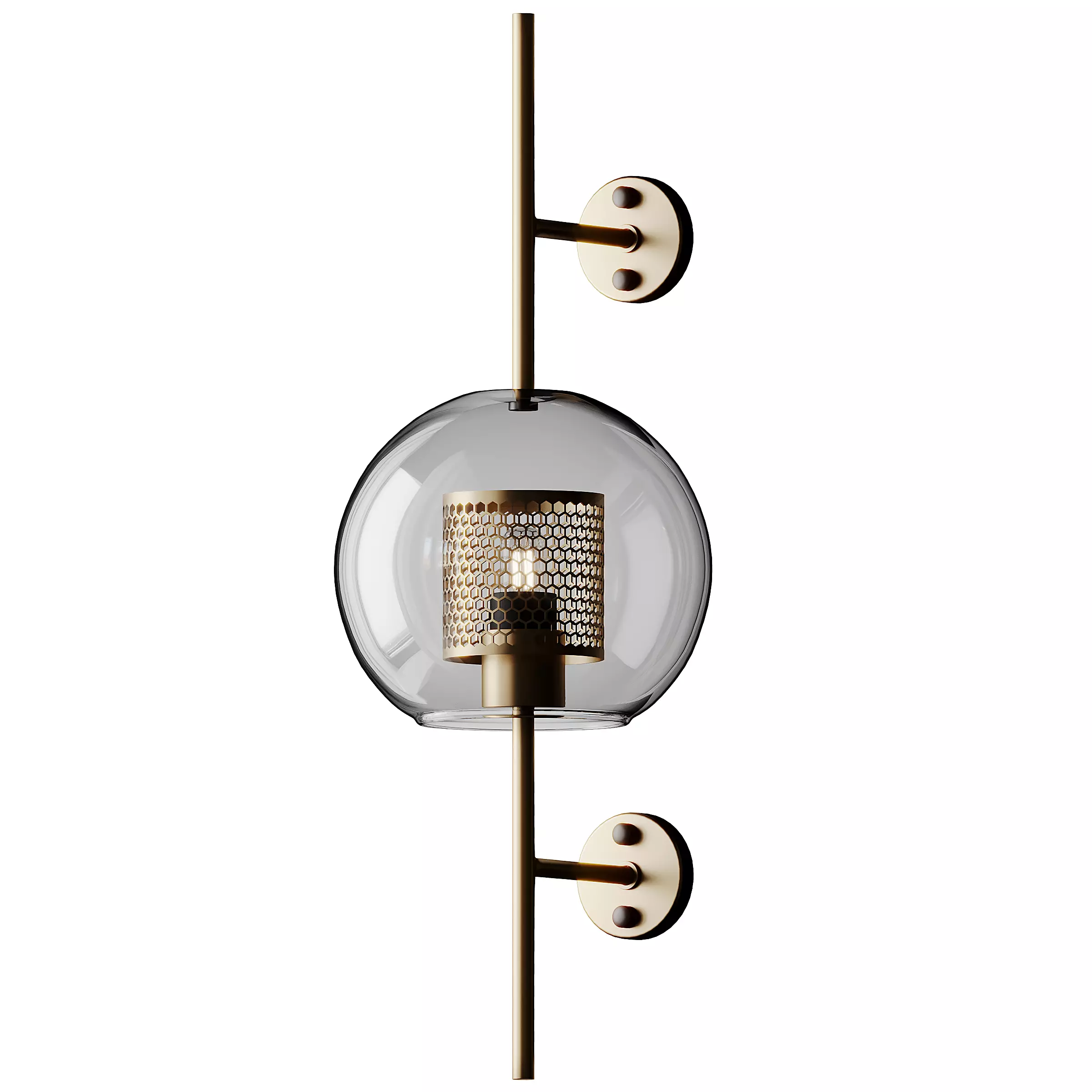 Modern 1 Light Globe Glass Wall Sconce 3D model_0
