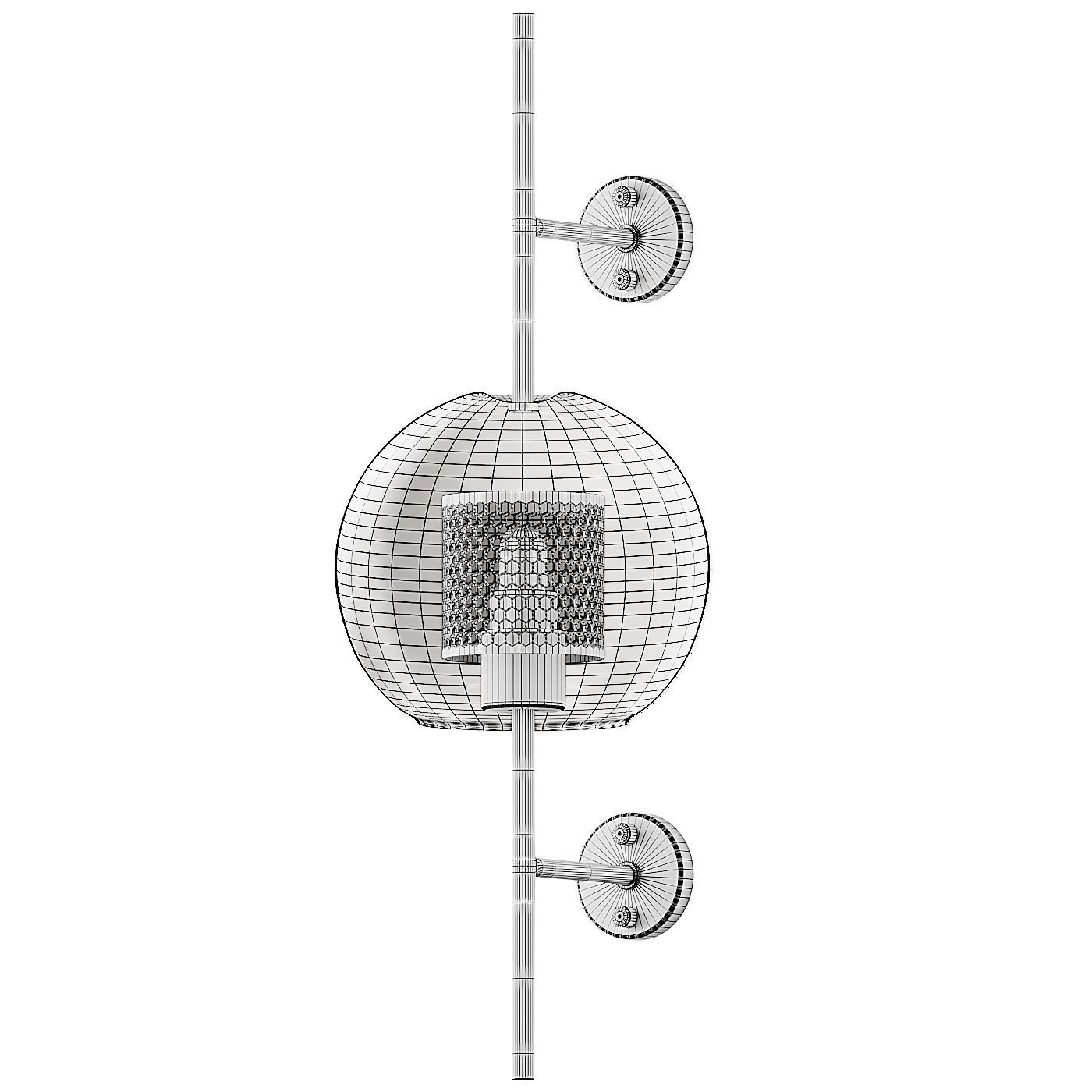 Modern 1 Light Globe Glass Wall Sconce 3D model_2