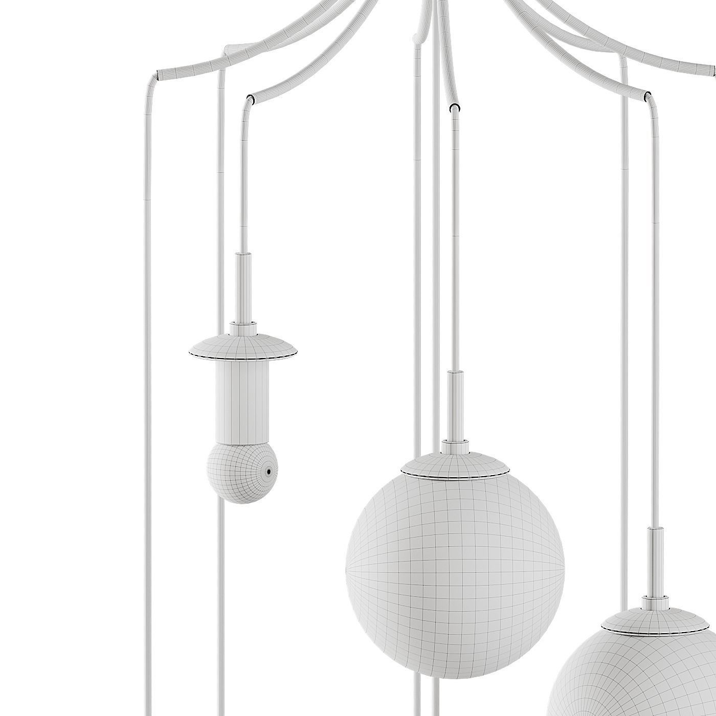 Postmodern Cognac Glass Ball Pendant Lighting 3D model_5