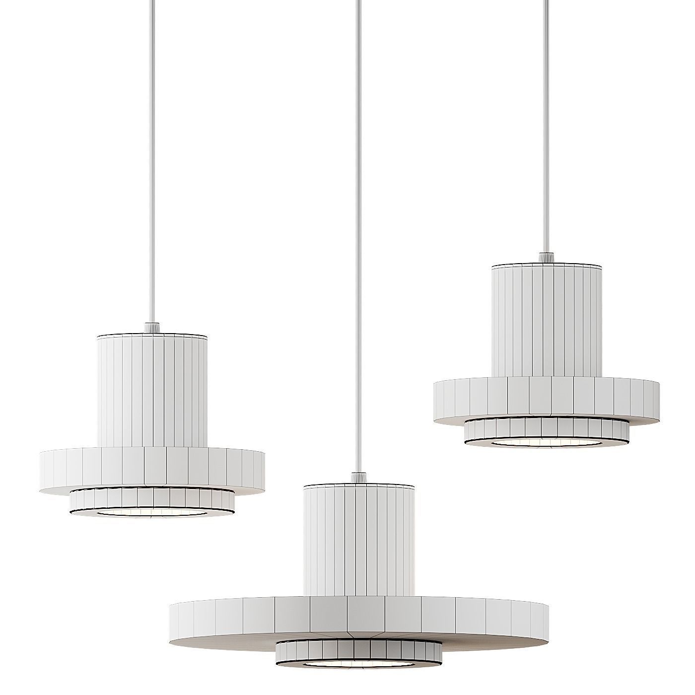 Terrazzo Flat Round Ceiling Lighting 3D model_4