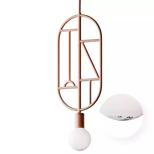 Simple Geometric Frame Drop Pendant Lamp Pink and Blue