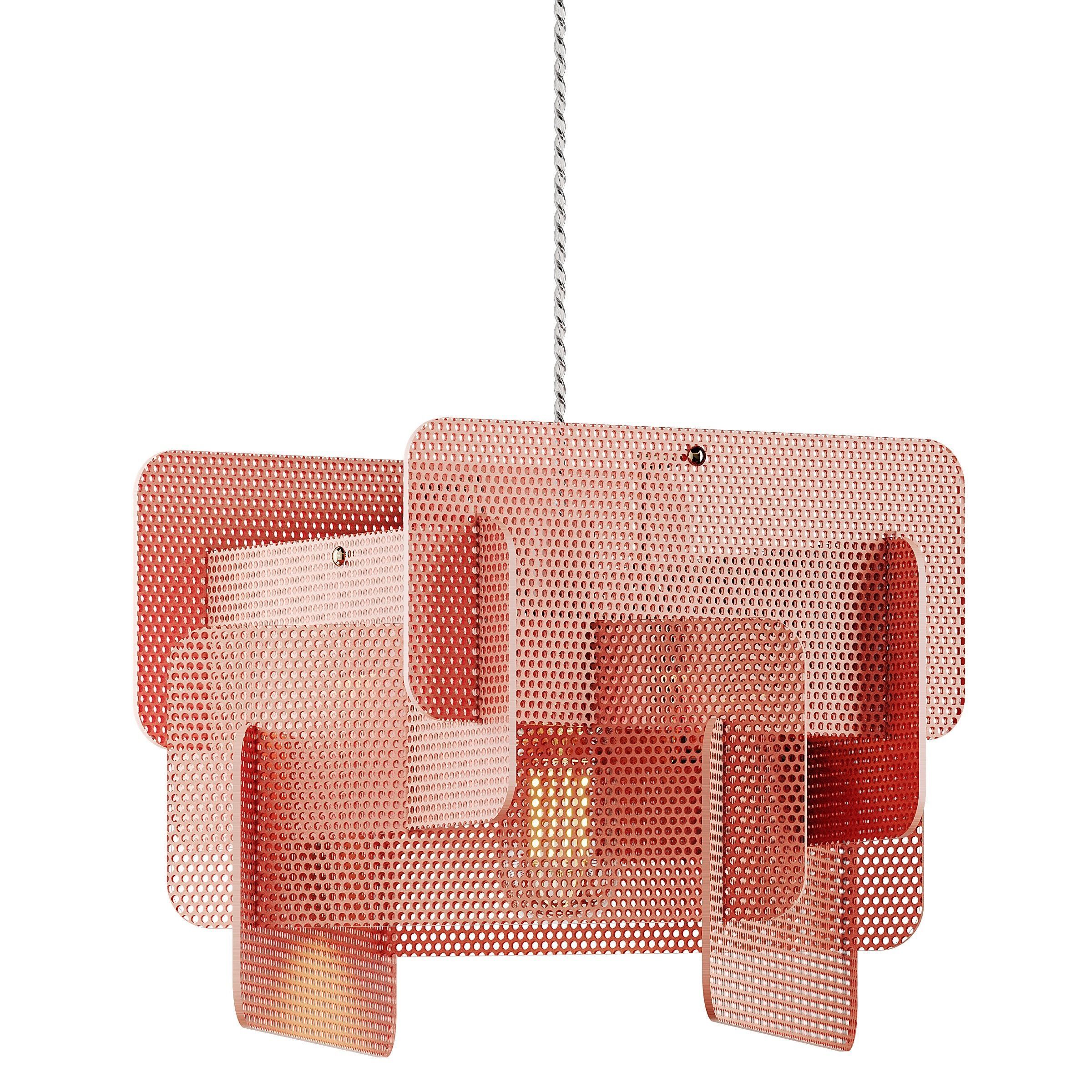 Steel Spliced Mesh Screen Drop Pendant 3D model_1