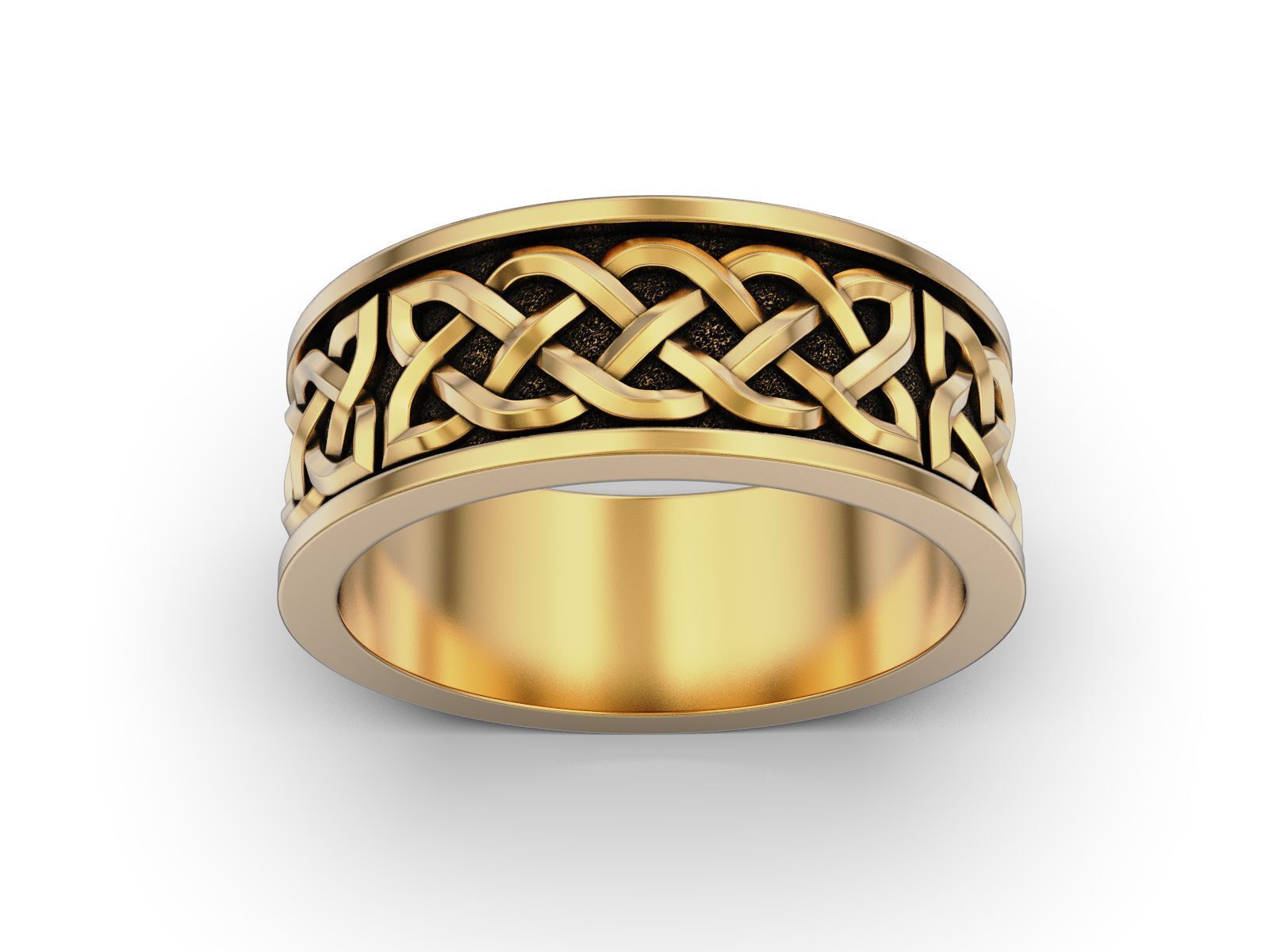 Celtic pattern ring 3D print model_5