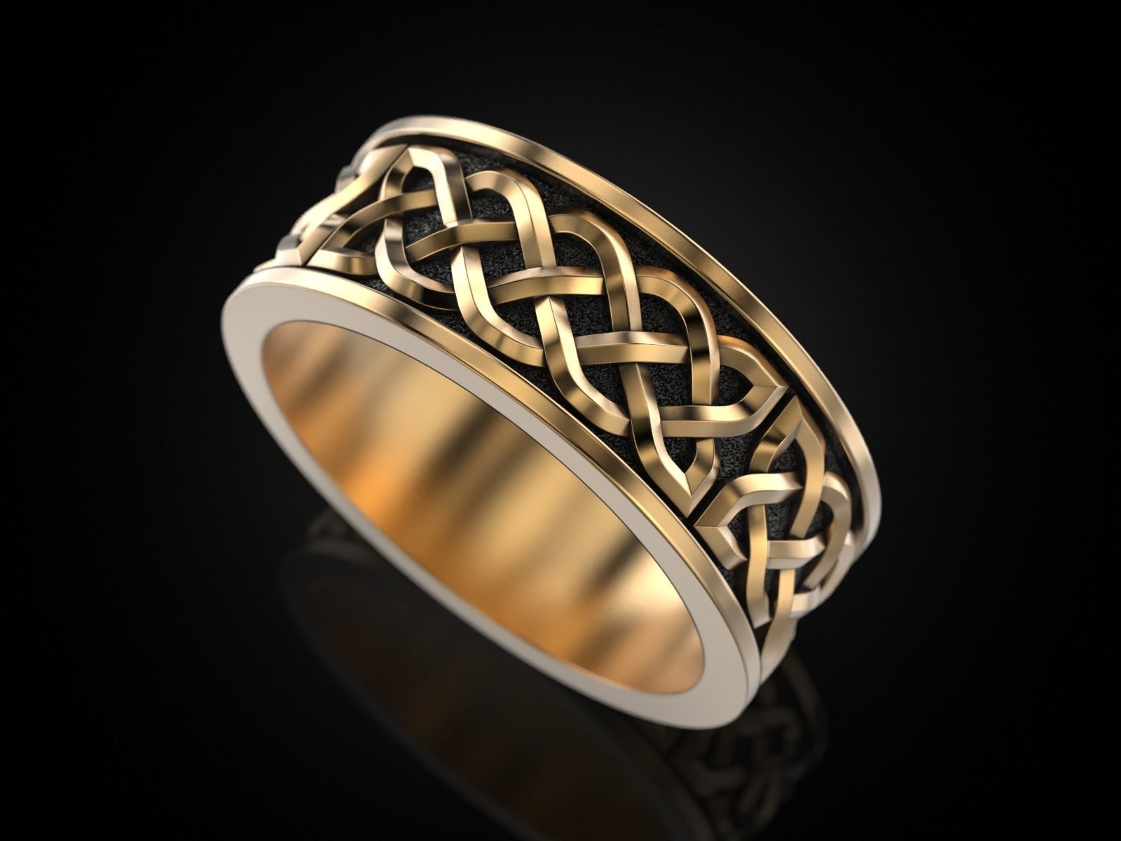 Celtic pattern ring 3D print model_15