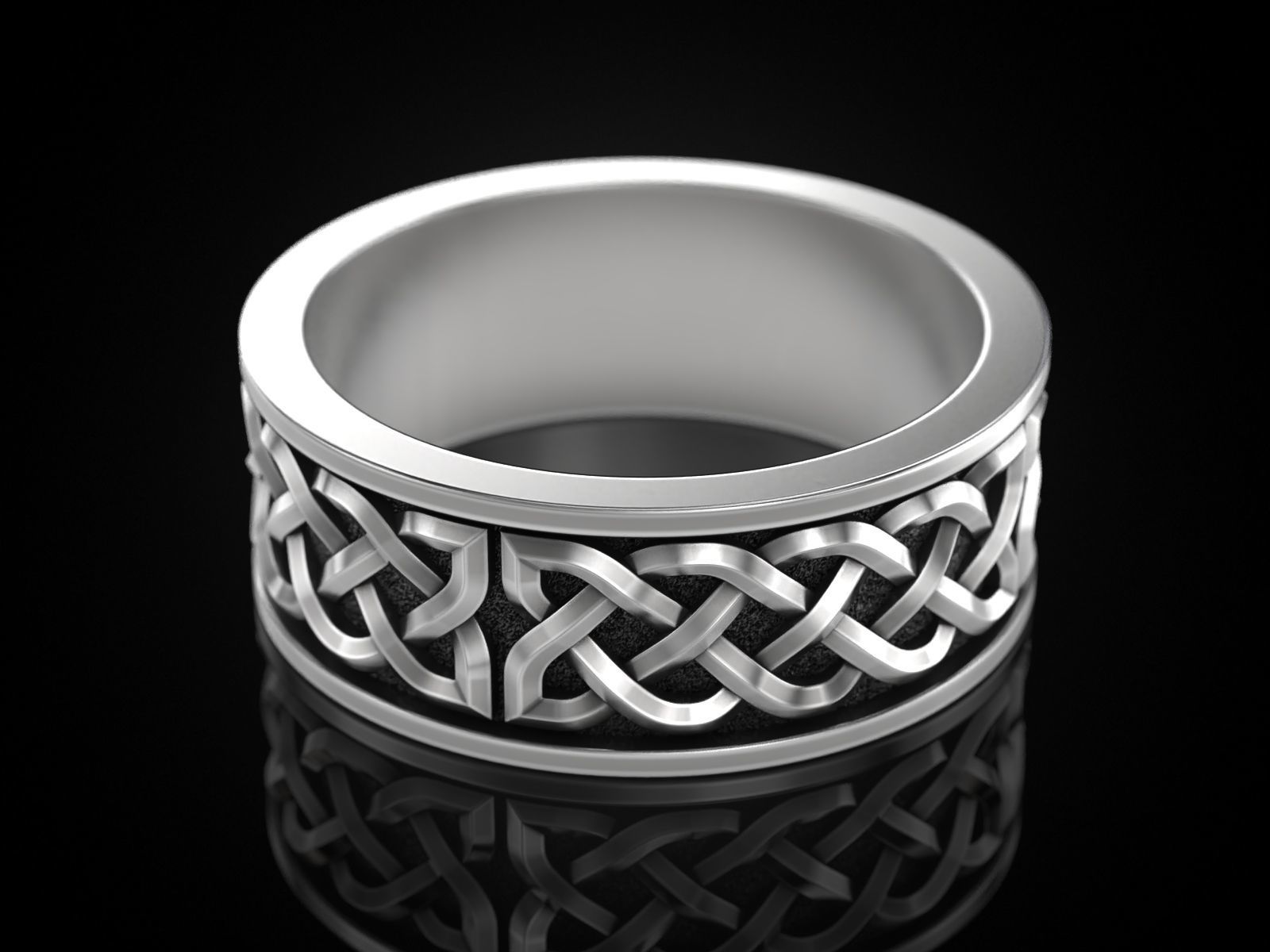 Celtic pattern ring 3D print model_13