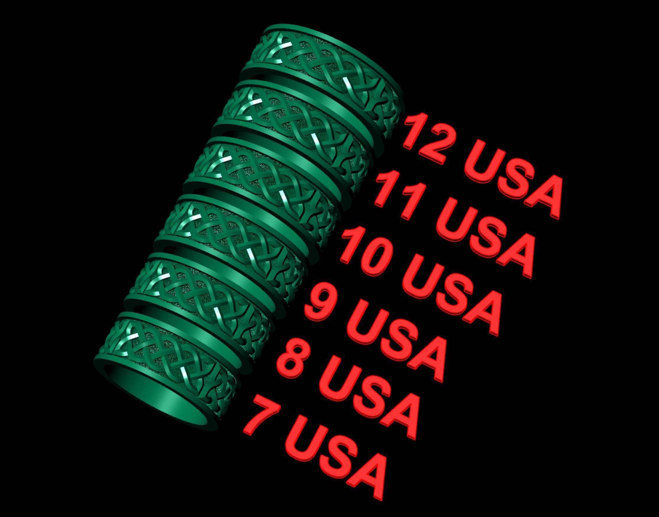 Celtic pattern ring 3D print model_11