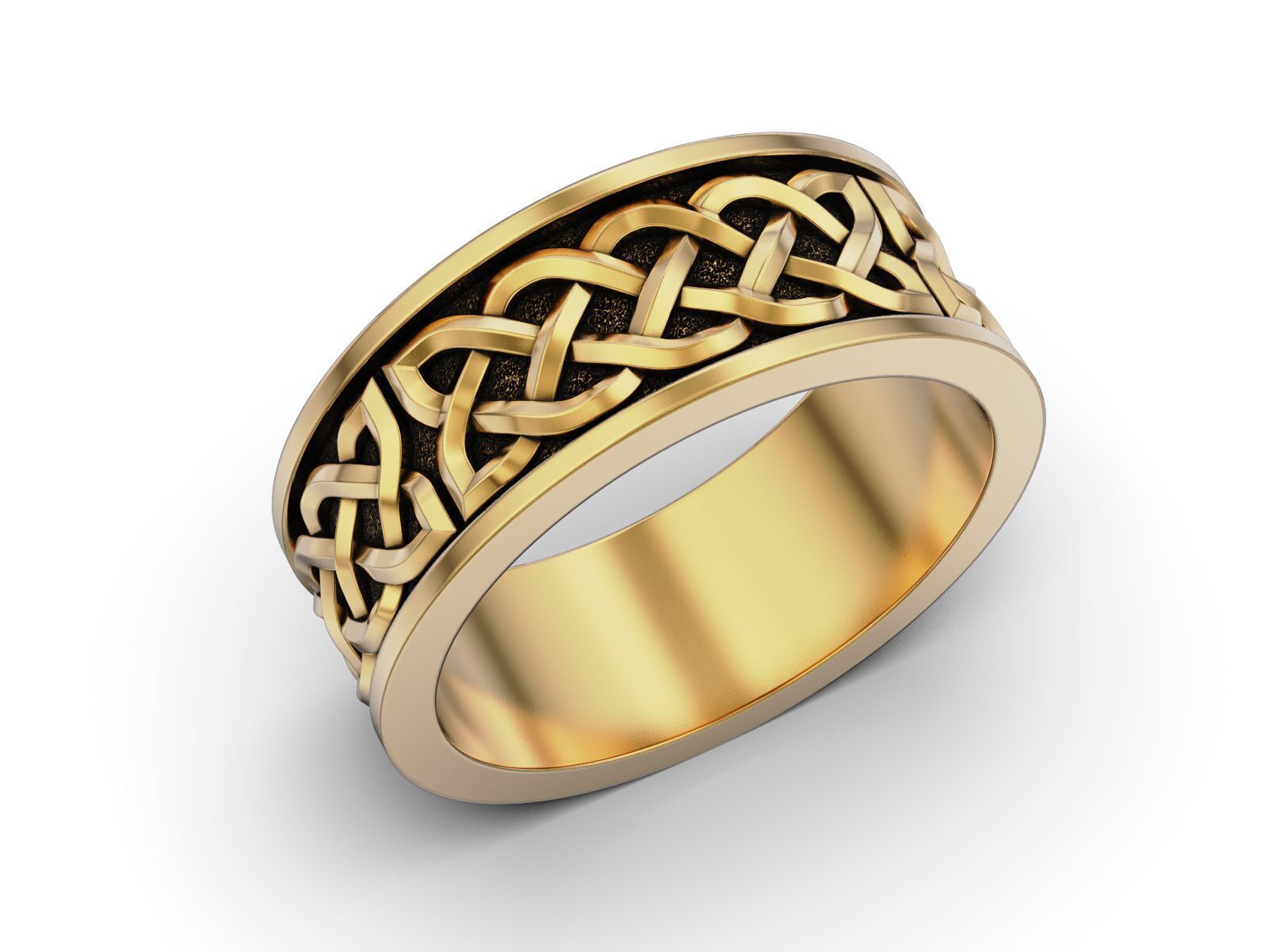 Celtic pattern ring 3D print model_4