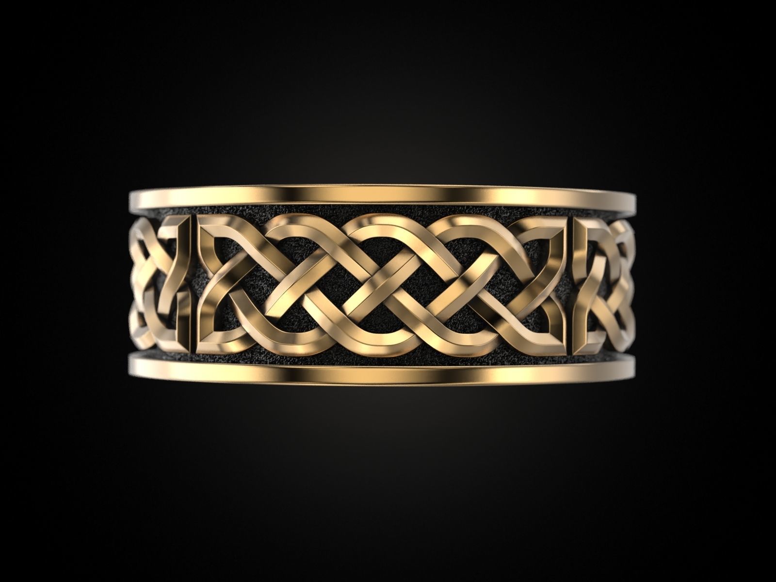 Celtic pattern ring 3D print model_17