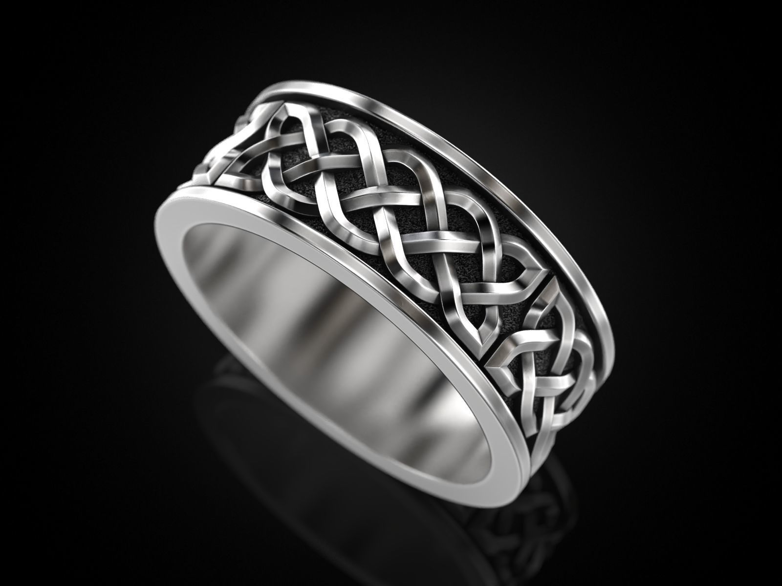 Celtic pattern ring 3D print model_12