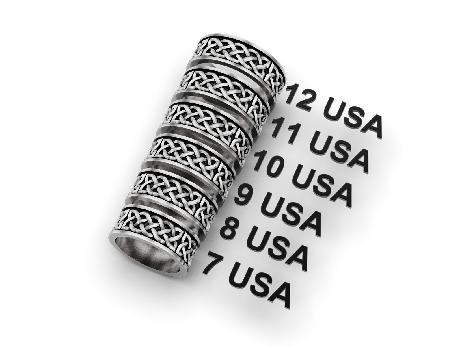 Celtic pattern ring 3D print model_1