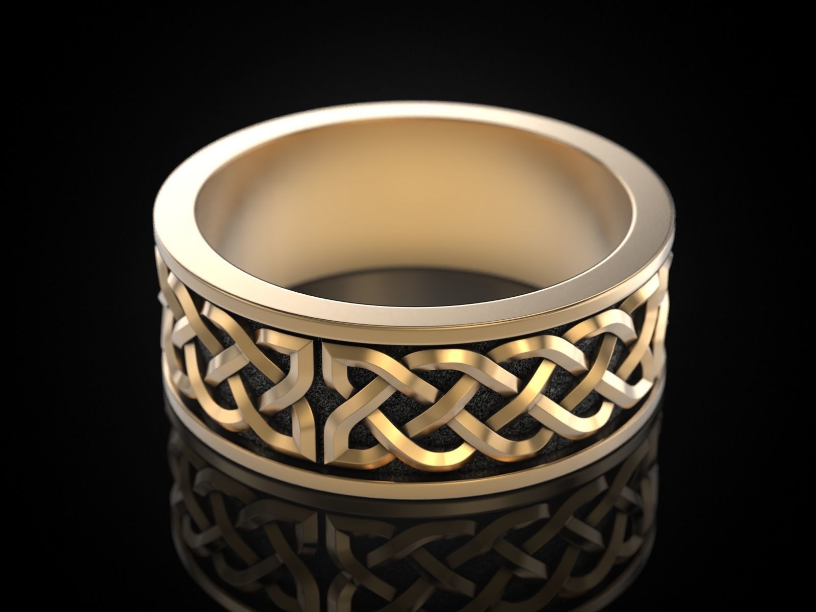Celtic pattern ring 3D print model_16