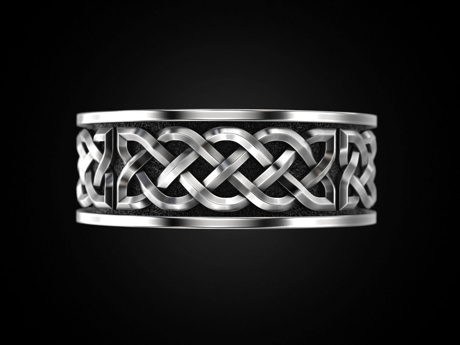 Celtic pattern ring 3D print model_14