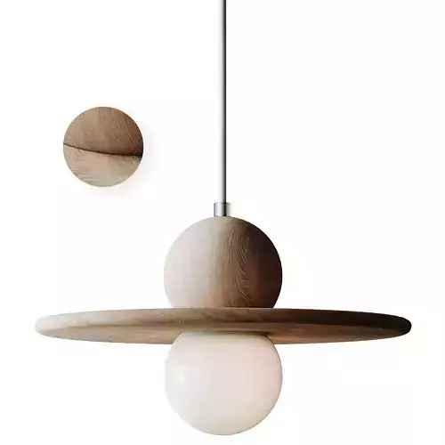 Wood Minimalist Plate Pendant Ceiling Light