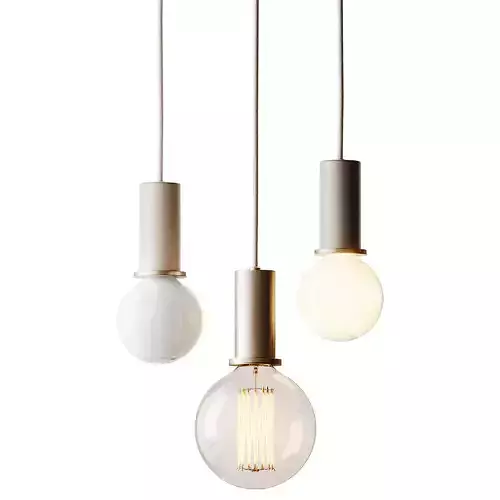 Low socket pendant luminaire Beige and Brass from Ferm living