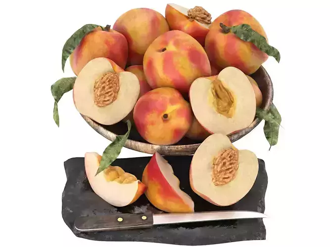 bowl of white nectarines fruit