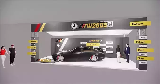 car show events 3D models with setting