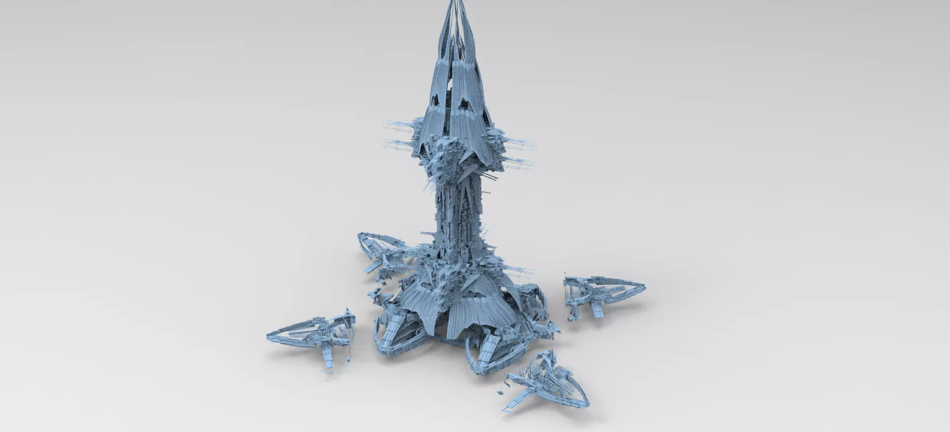 Saturn deep cloud relay tower 3D model_0