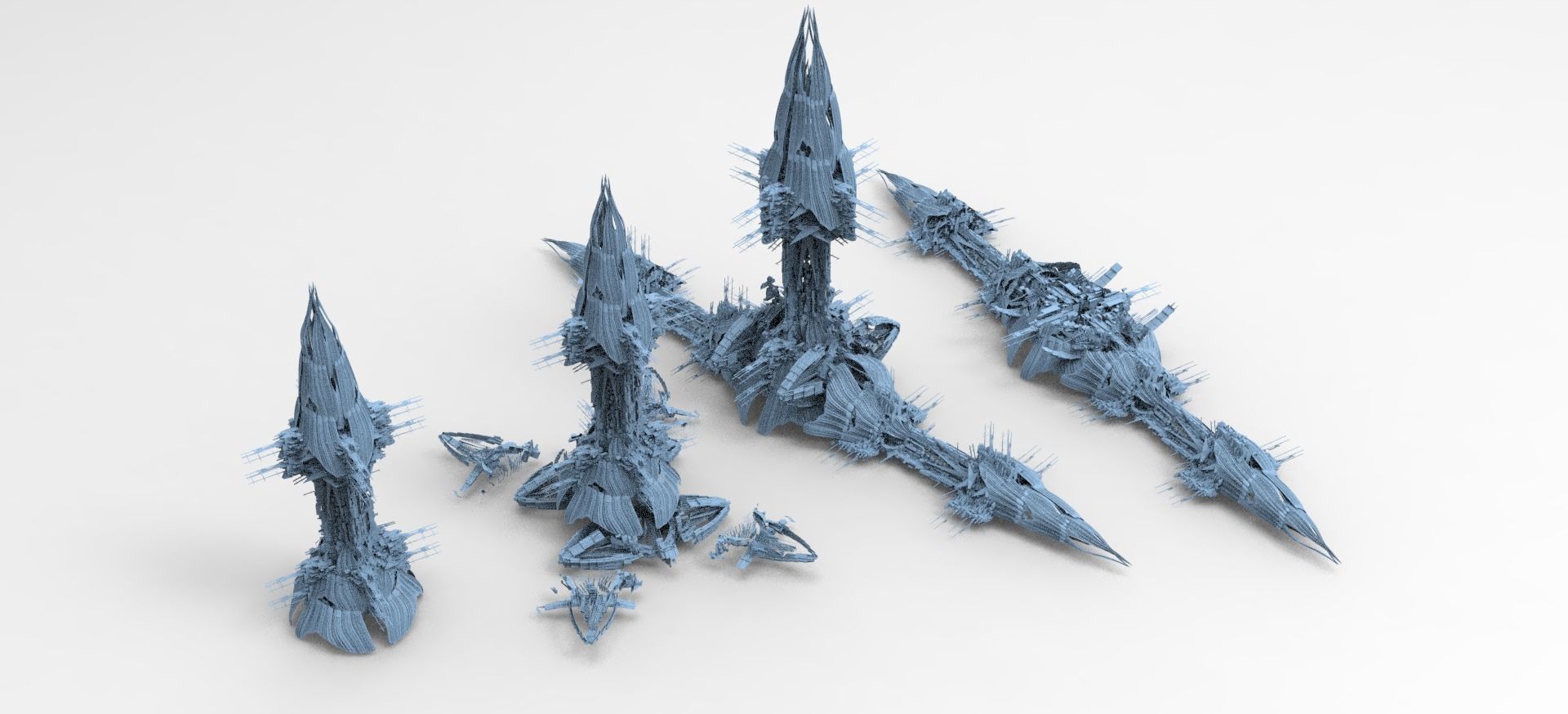 Deep sea orbital tower Series collection 3D model_10