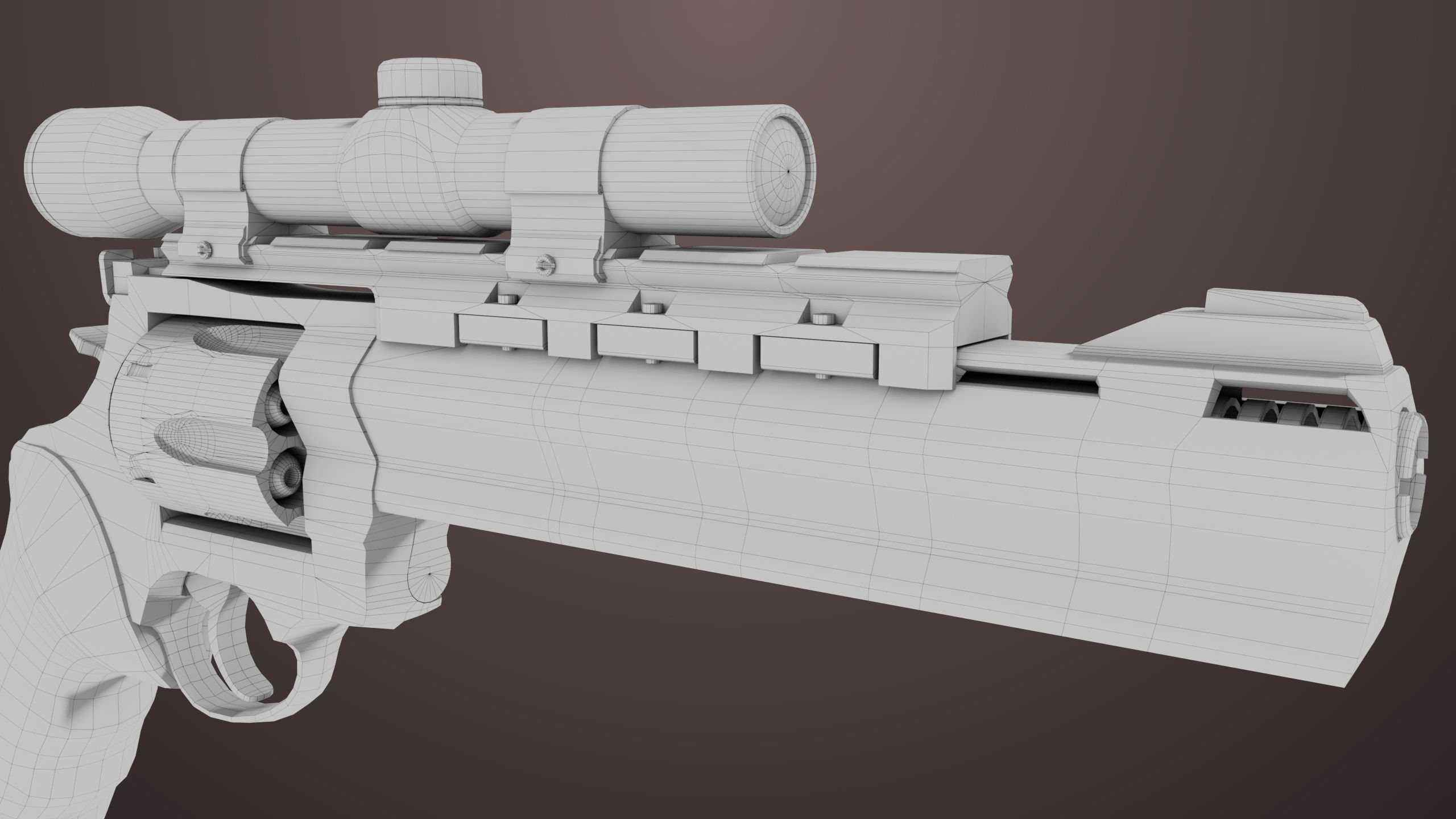 Revolver 04 Black Model Taurus Raging All PBR Unity UE Textures Low-poly 3D model_42