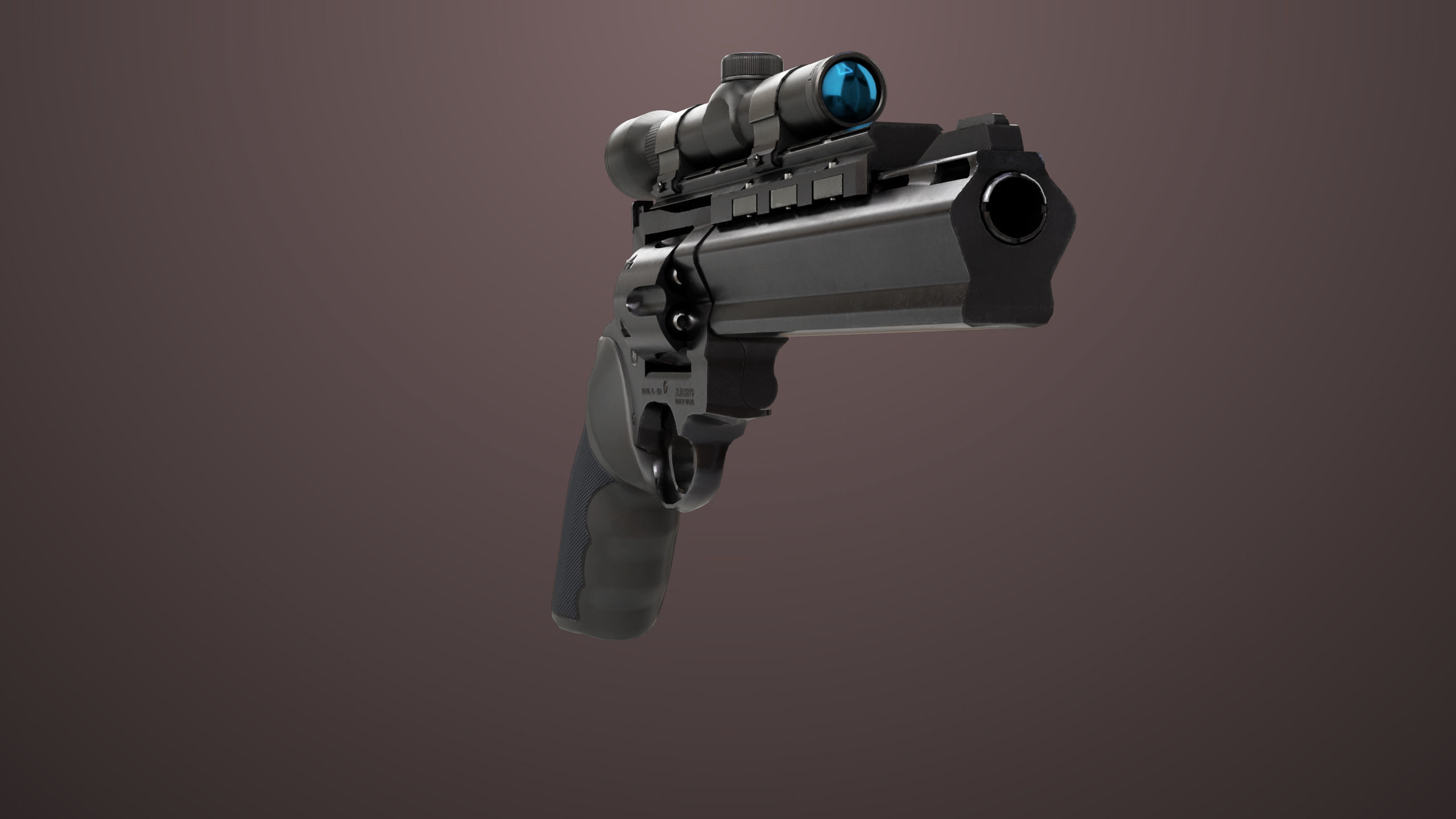 Revolver 04 Black Model Taurus Raging All PBR Unity UE Textures Low-poly 3D model_3