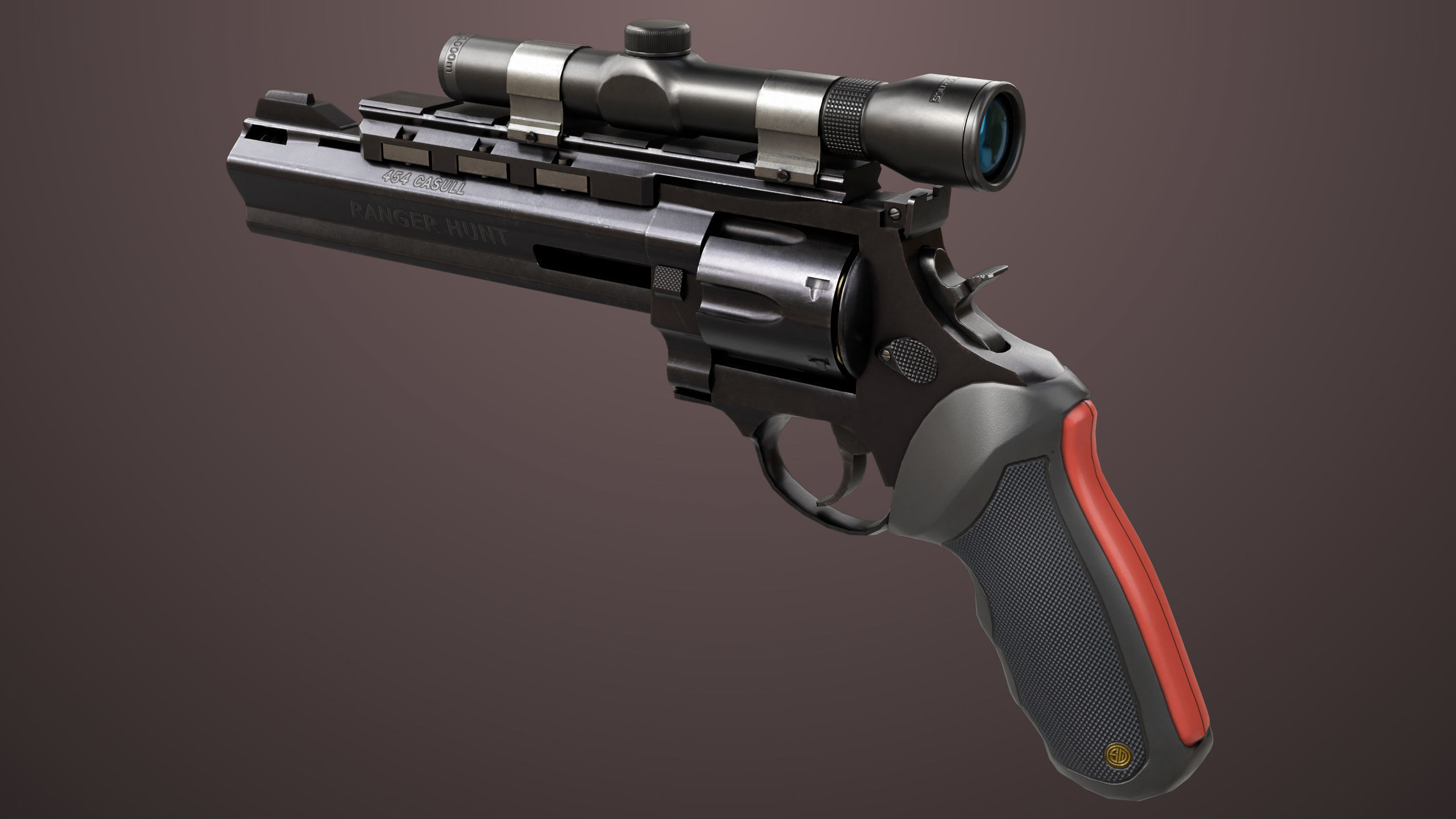 Revolver 04 Black Model Taurus Raging All PBR Unity UE Textures Low-poly 3D model_18