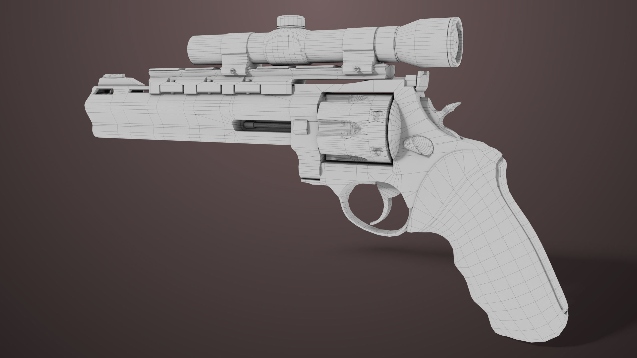 Revolver 04 Black Model Taurus Raging All PBR Unity UE Textures Low-poly 3D model_49