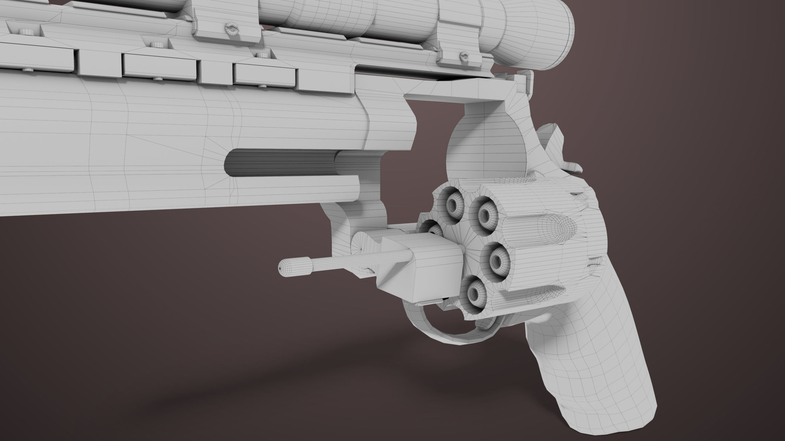 Revolver 04 Black Model Taurus Raging All PBR Unity UE Textures Low-poly 3D model_50