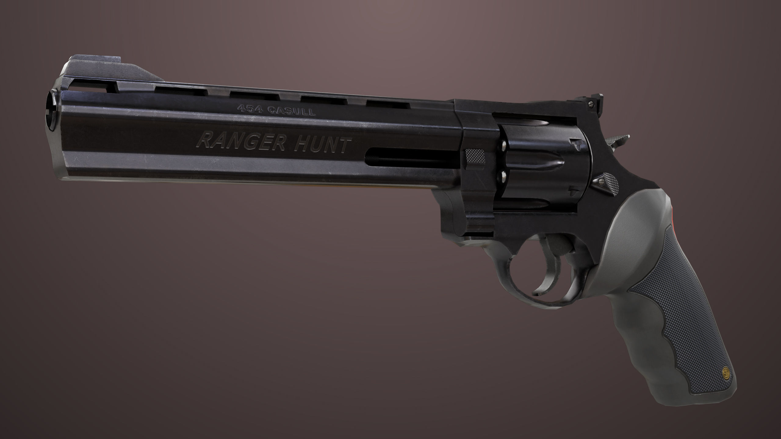 Revolver 04 Black Model Taurus Raging All PBR Unity UE Textures Low-poly 3D model_21