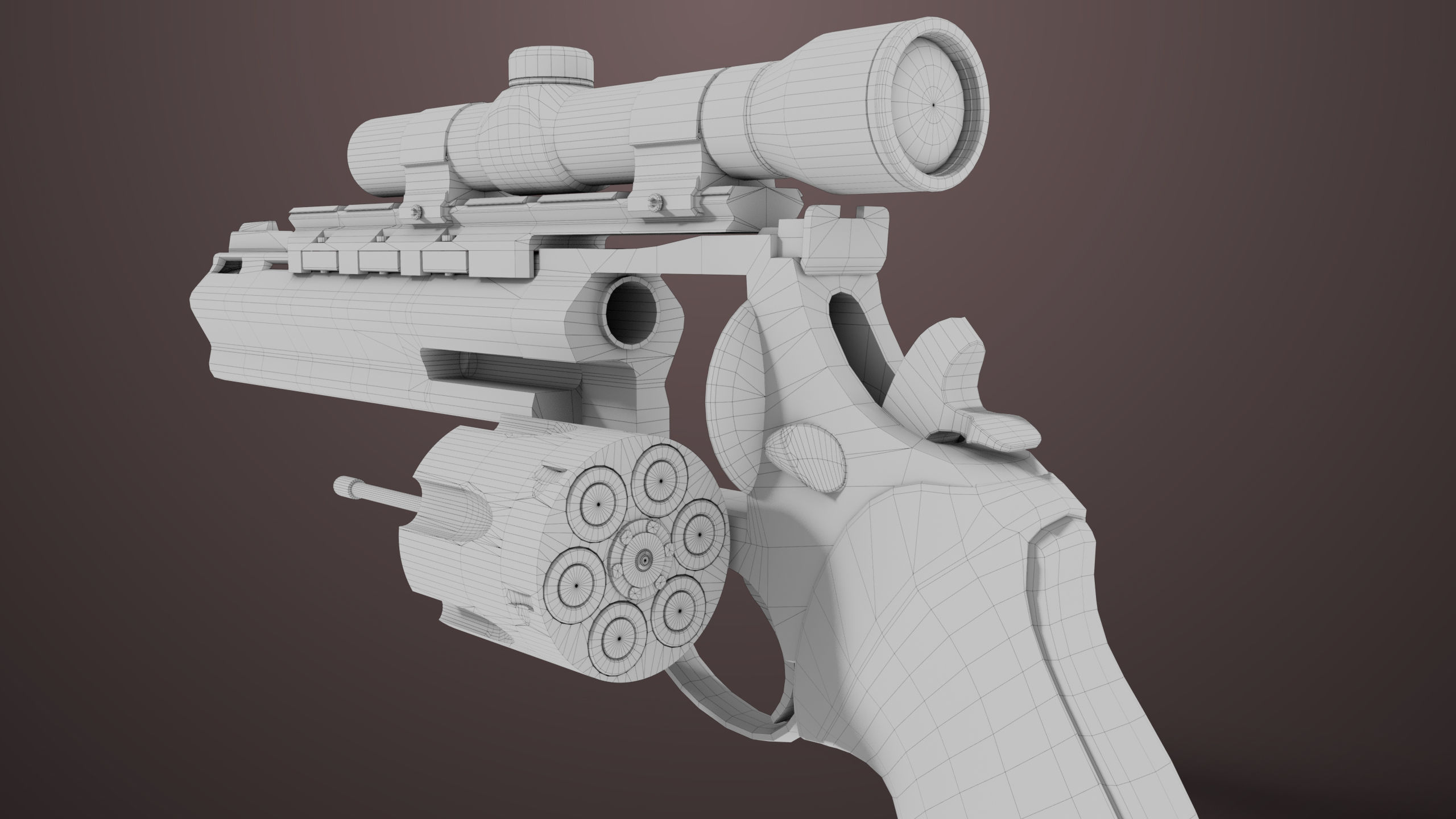 Revolver 04 Black Model Taurus Raging All PBR Unity UE Textures Low-poly 3D model_31