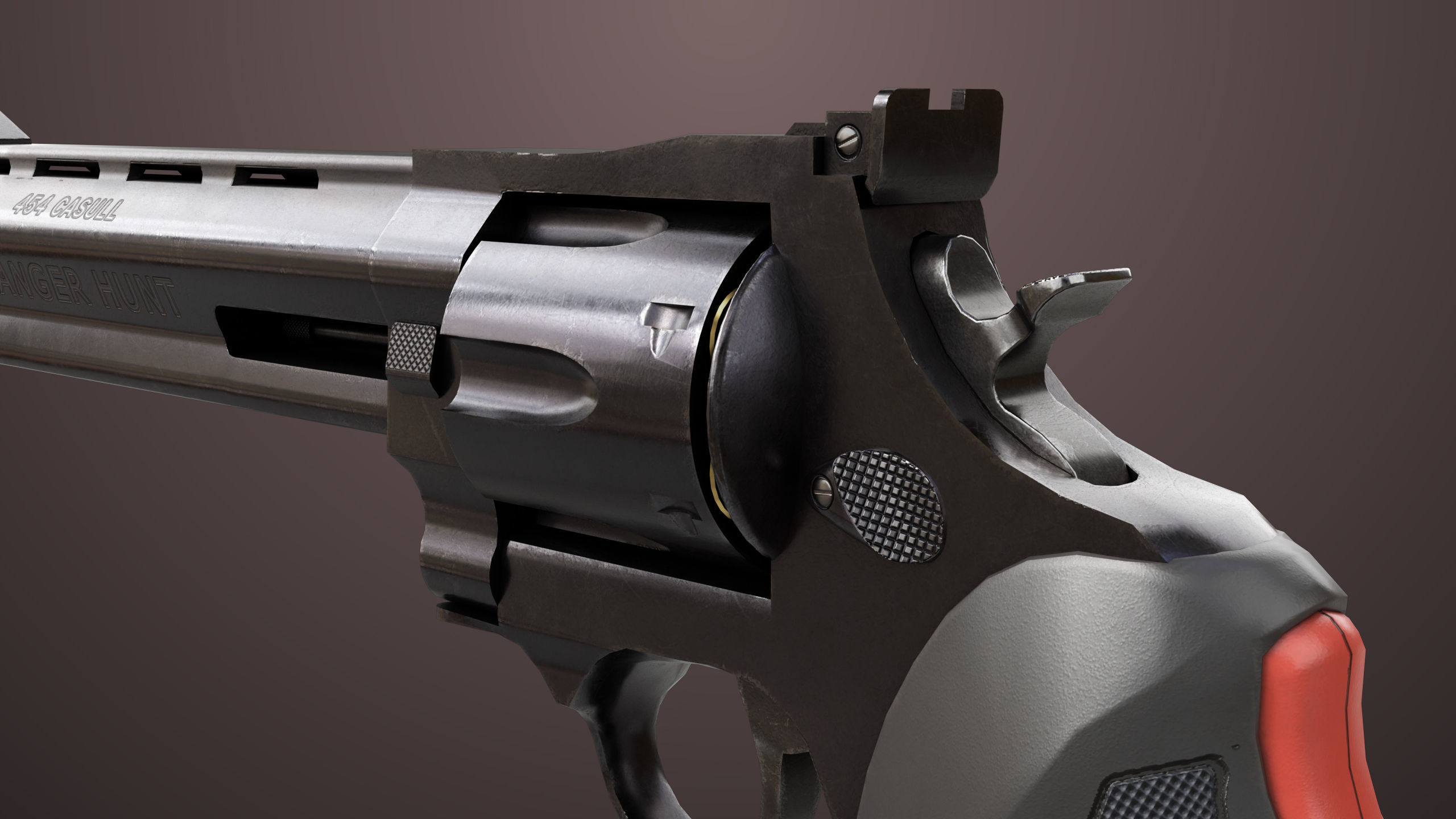 Revolver 04 Black Model Taurus Raging All PBR Unity UE Textures Low-poly 3D model_22