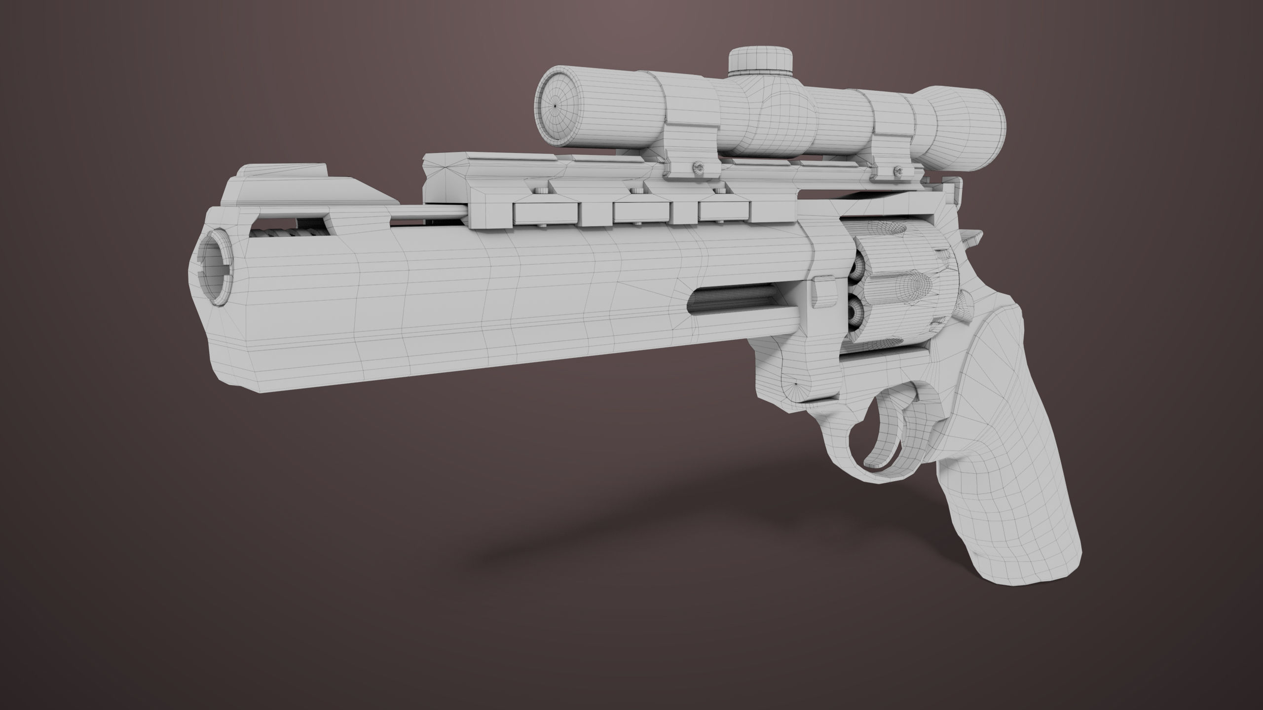 Revolver 04 Black Model Taurus Raging All PBR Unity UE Textures Low-poly 3D model_28